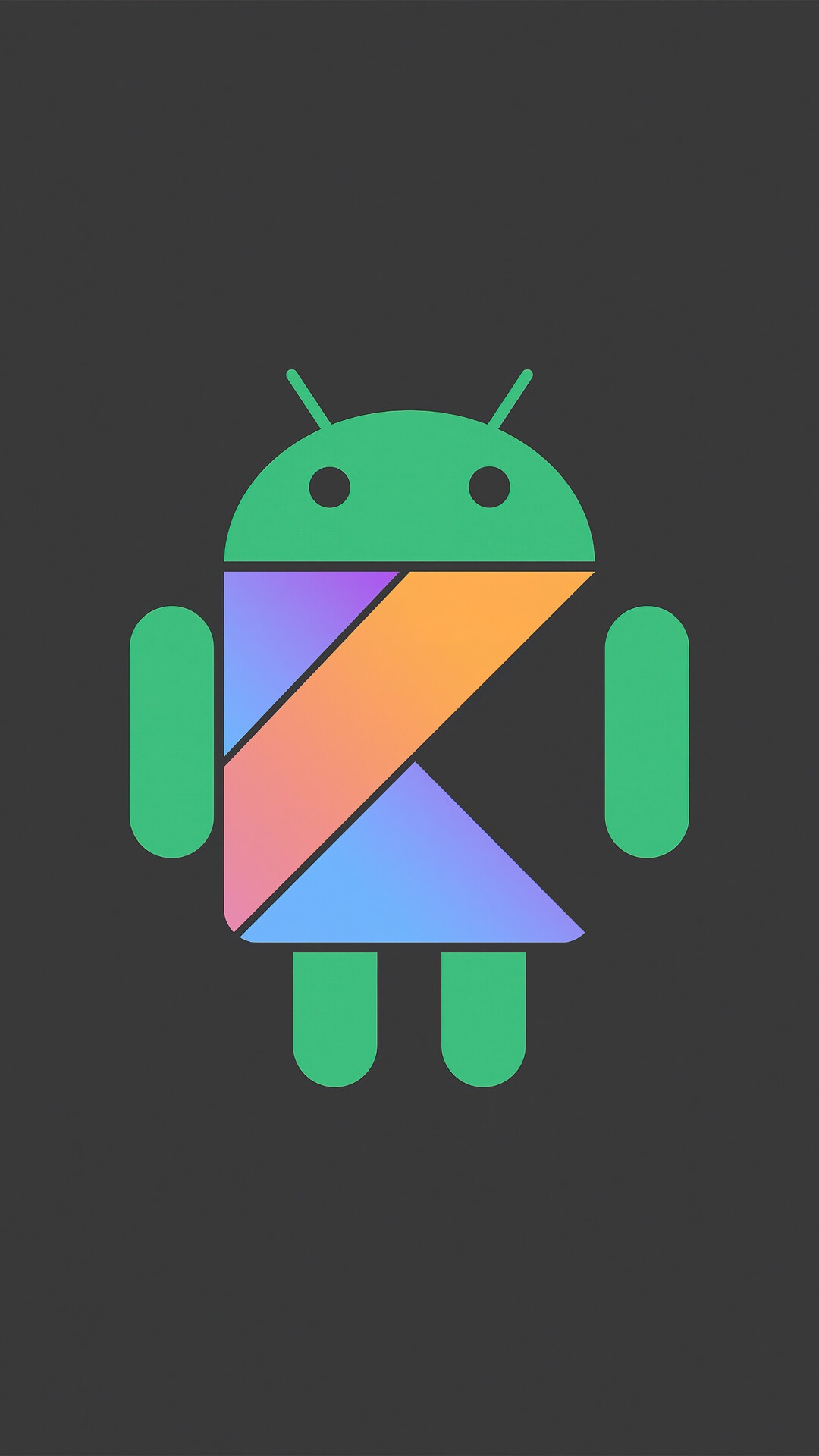 Android robot logo with Kotlin colors HD Phone Wallpaper