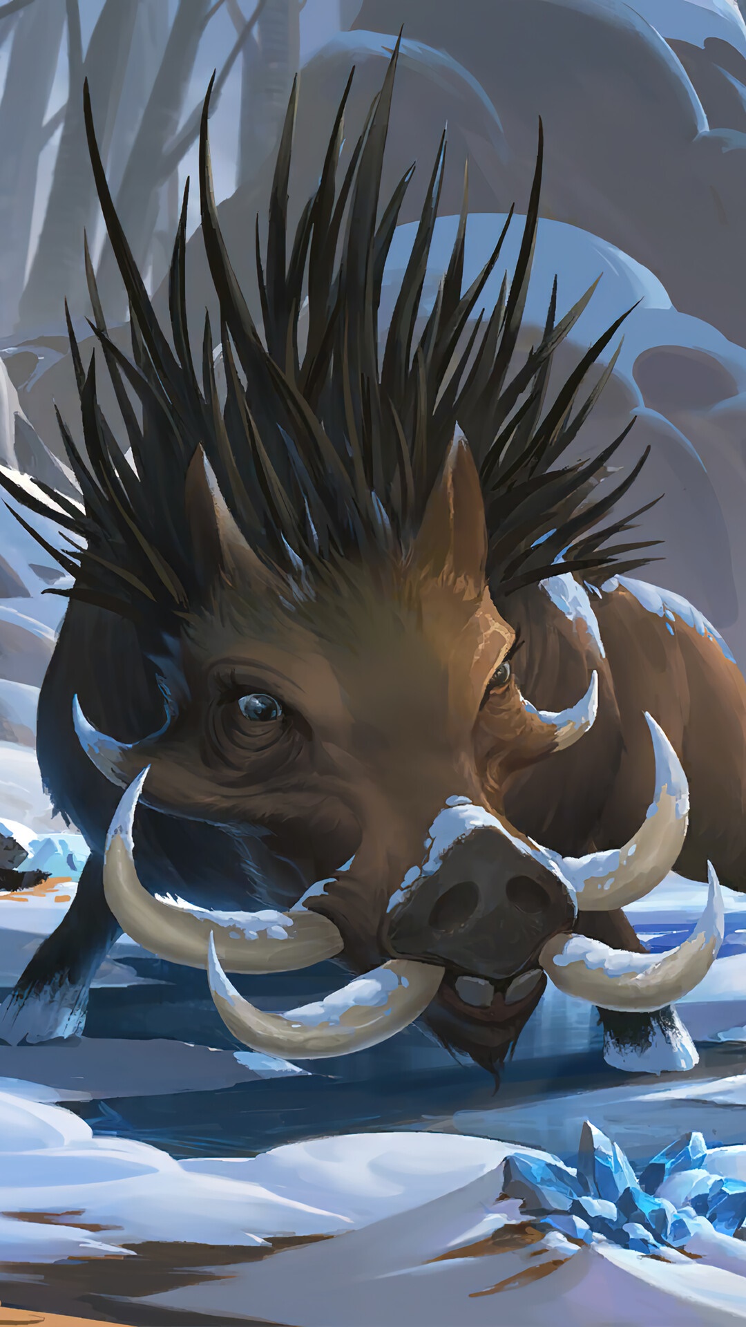 Freljord Boar from Legends of Runeterra HD Phone Wallpaper