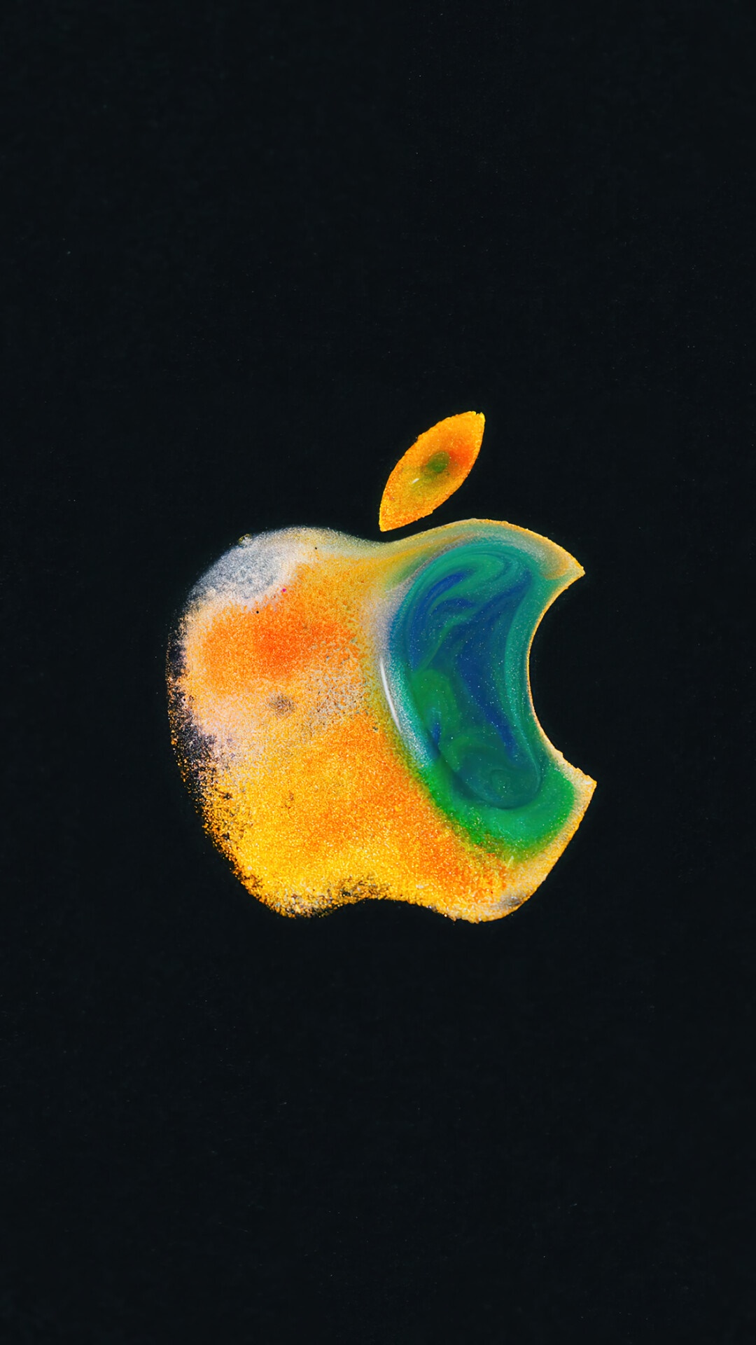 Apple logo with colorful paint splatter HD Phone Wallpaper