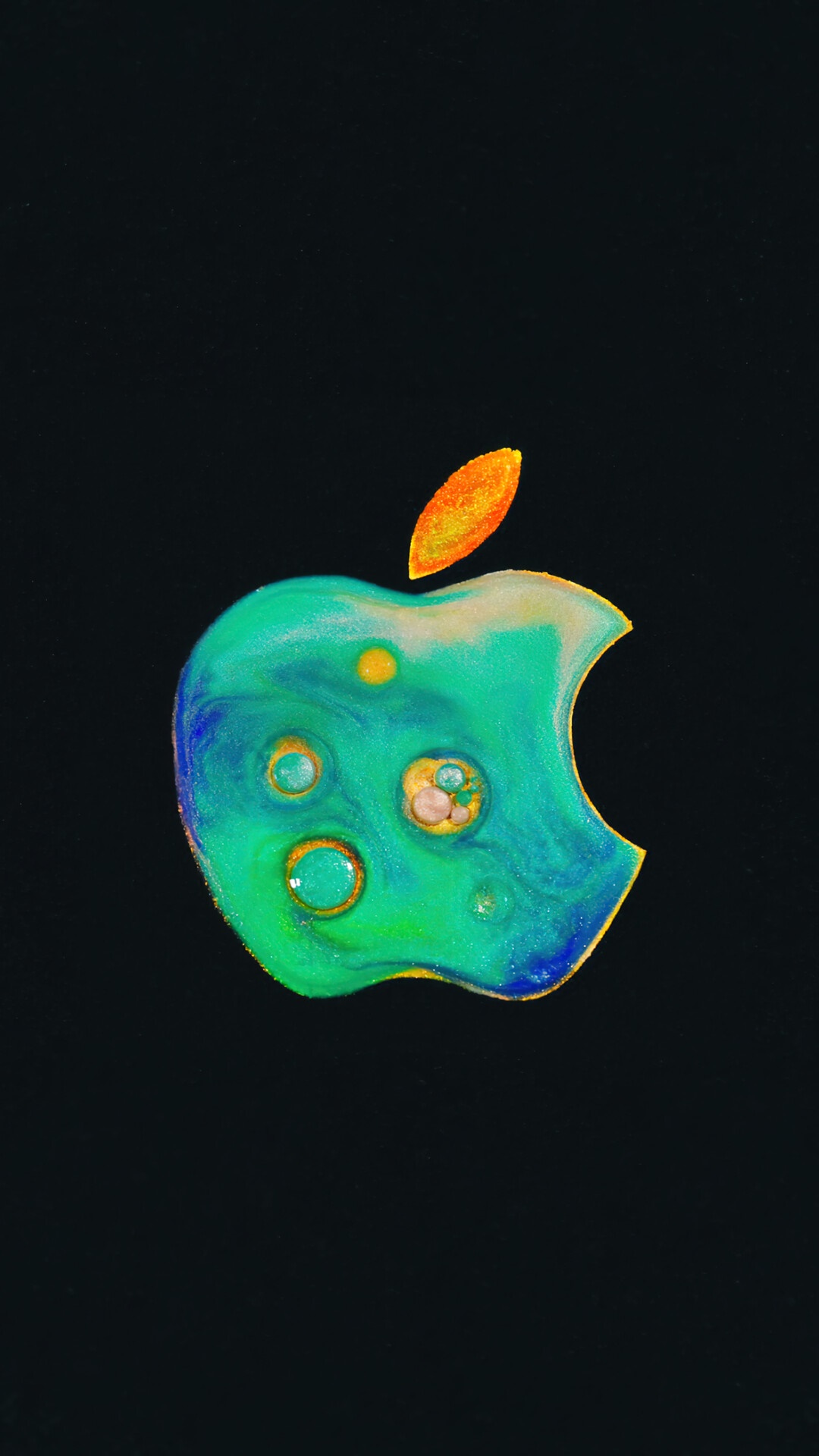 Apple Logo with Water Droplets HD Phone Wallpaper