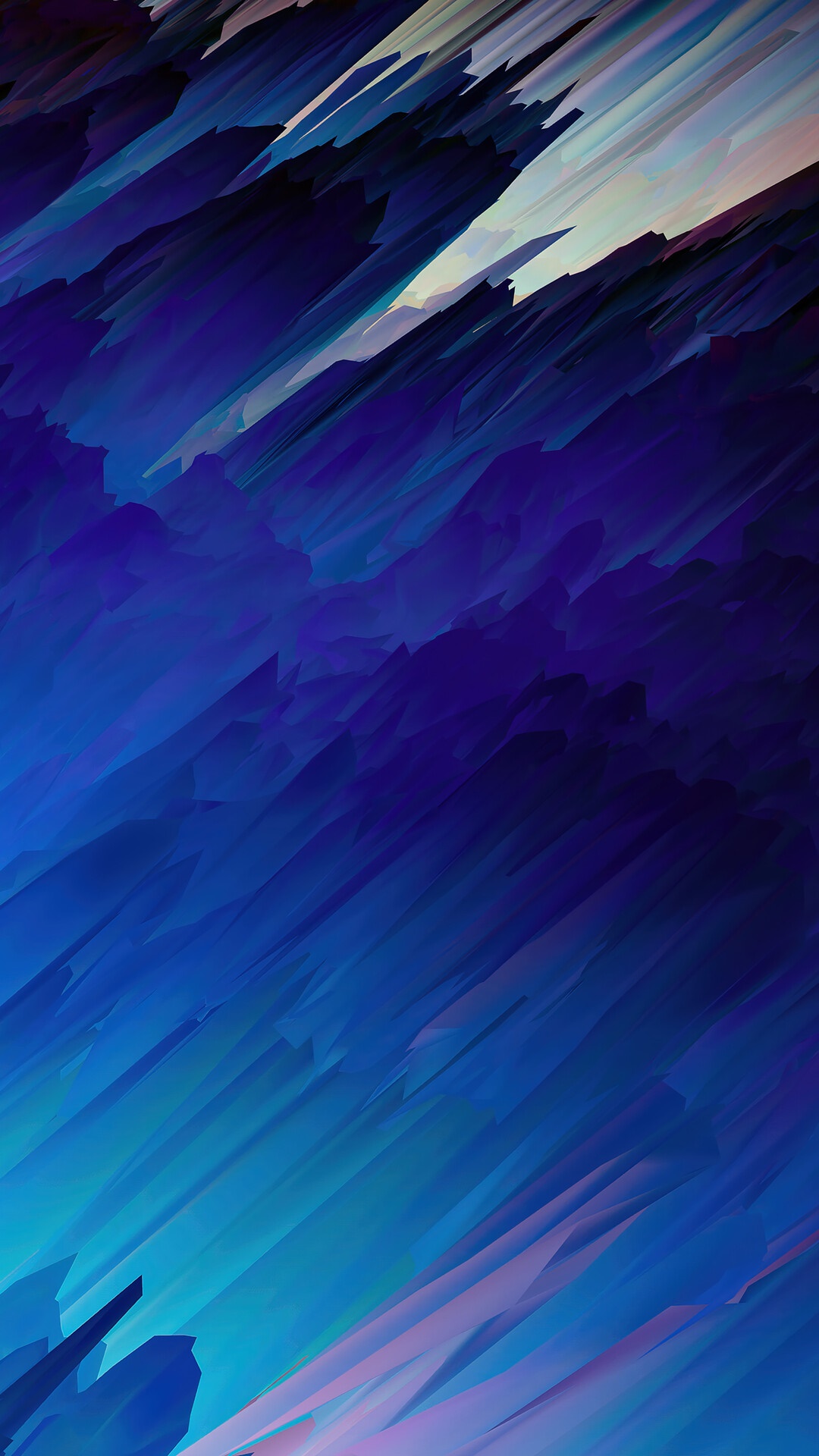 Abstract blue and purple digital art with wave patterns HD Phone Wallpaper