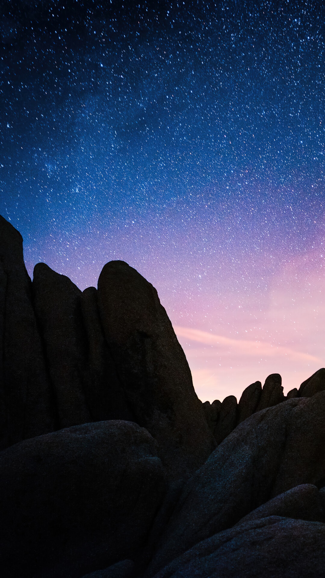 Stars over Joshua Tree National Park, California HD Phone Wallpaper