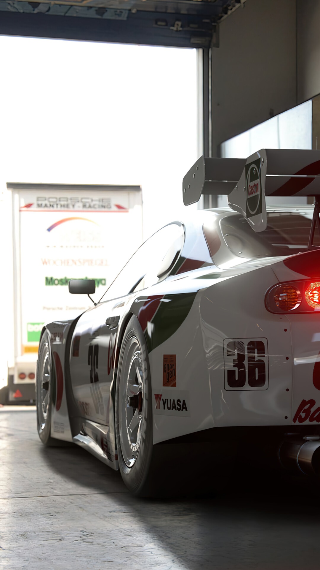 Porsche Manthey Racing car with number 36 HD Phone Wallpaper