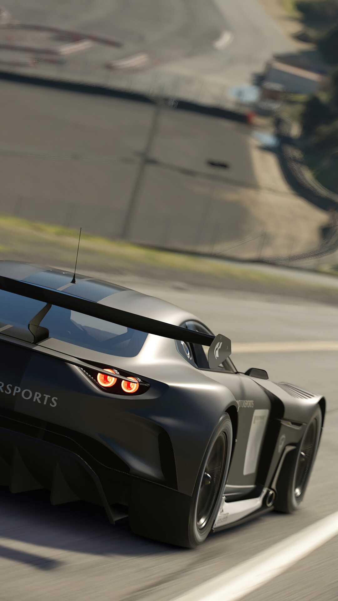 Gran Turismo 7 Racing Car on Track HD Phone Wallpaper