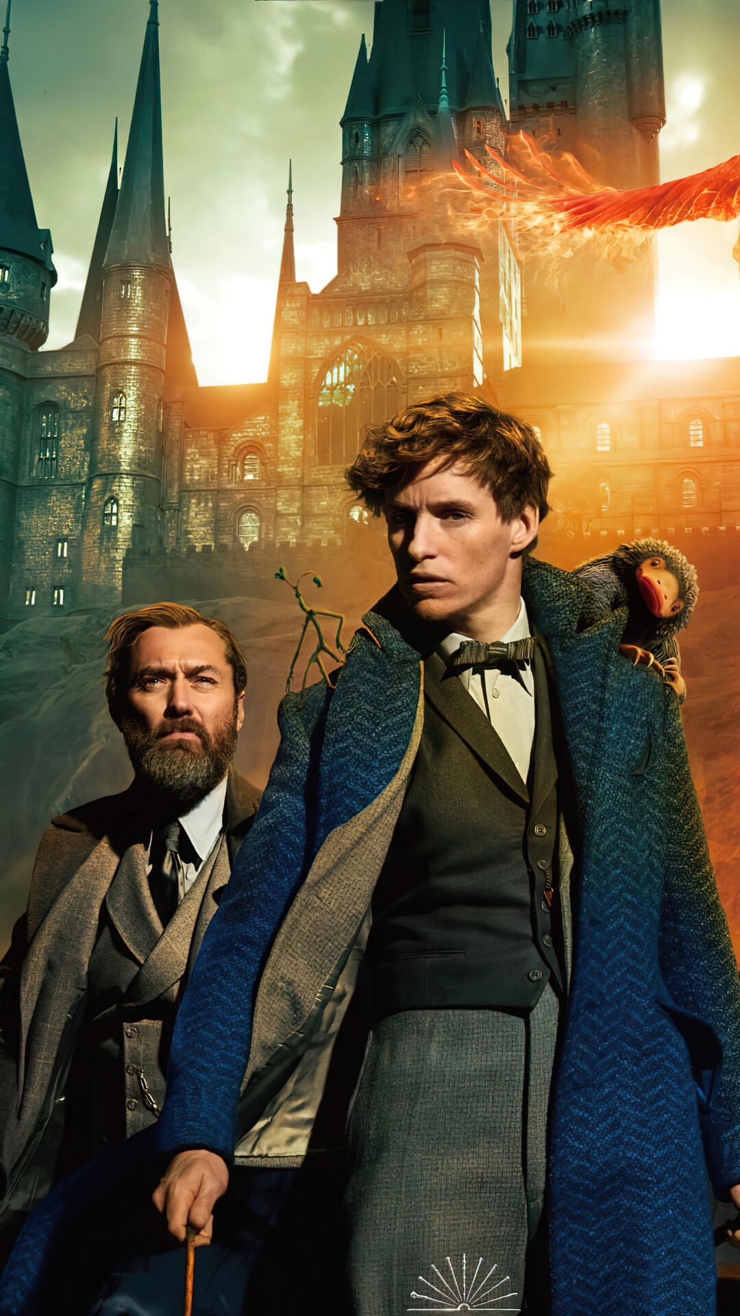 Newt Scamander and Albus Dumbledore from Fantastic Beasts: The Secrets of Dumbledore HD Phone Wallpaper