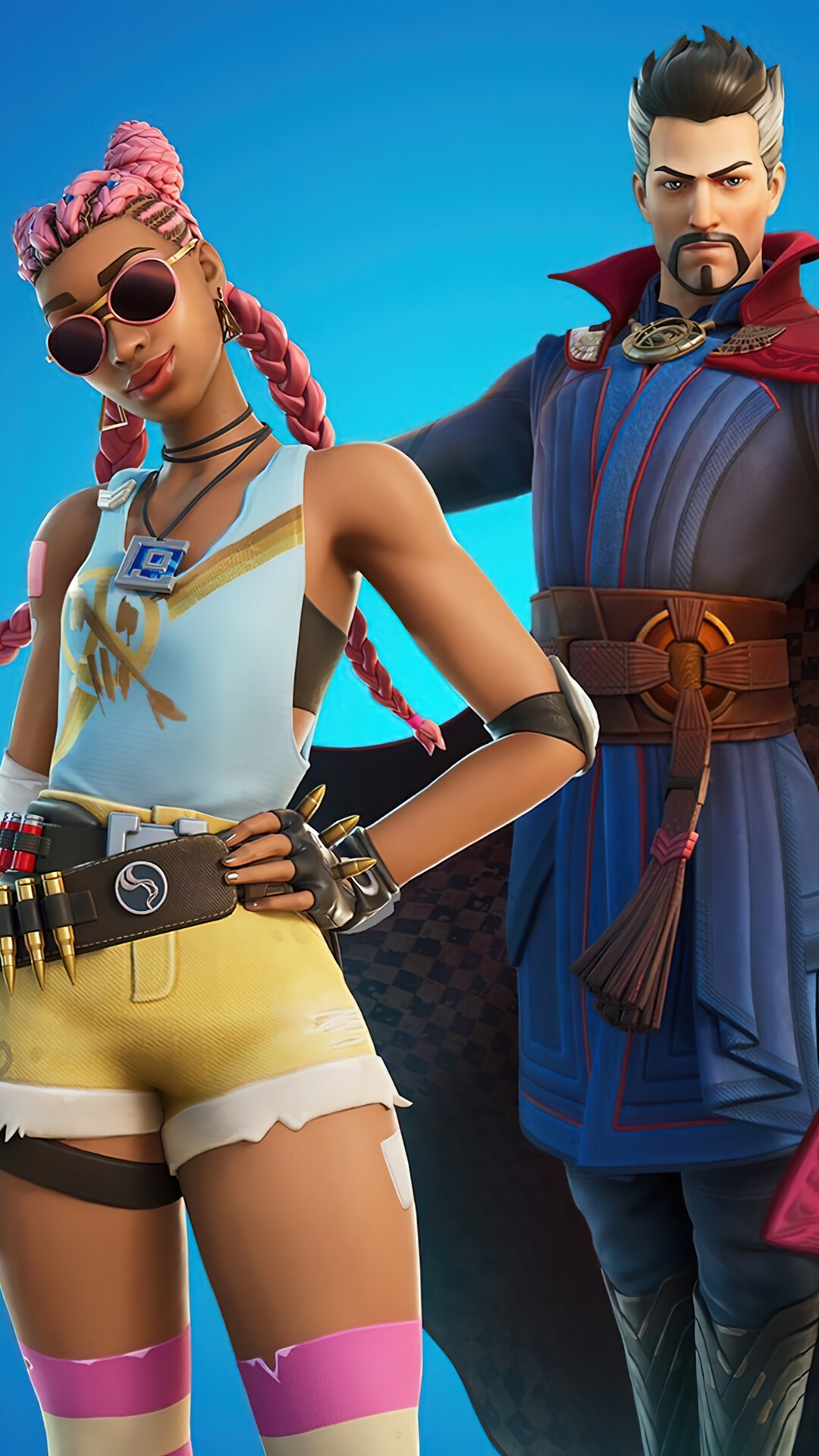 Fortnite Doctor Strange and Summer Skin HD Phone Wallpaper