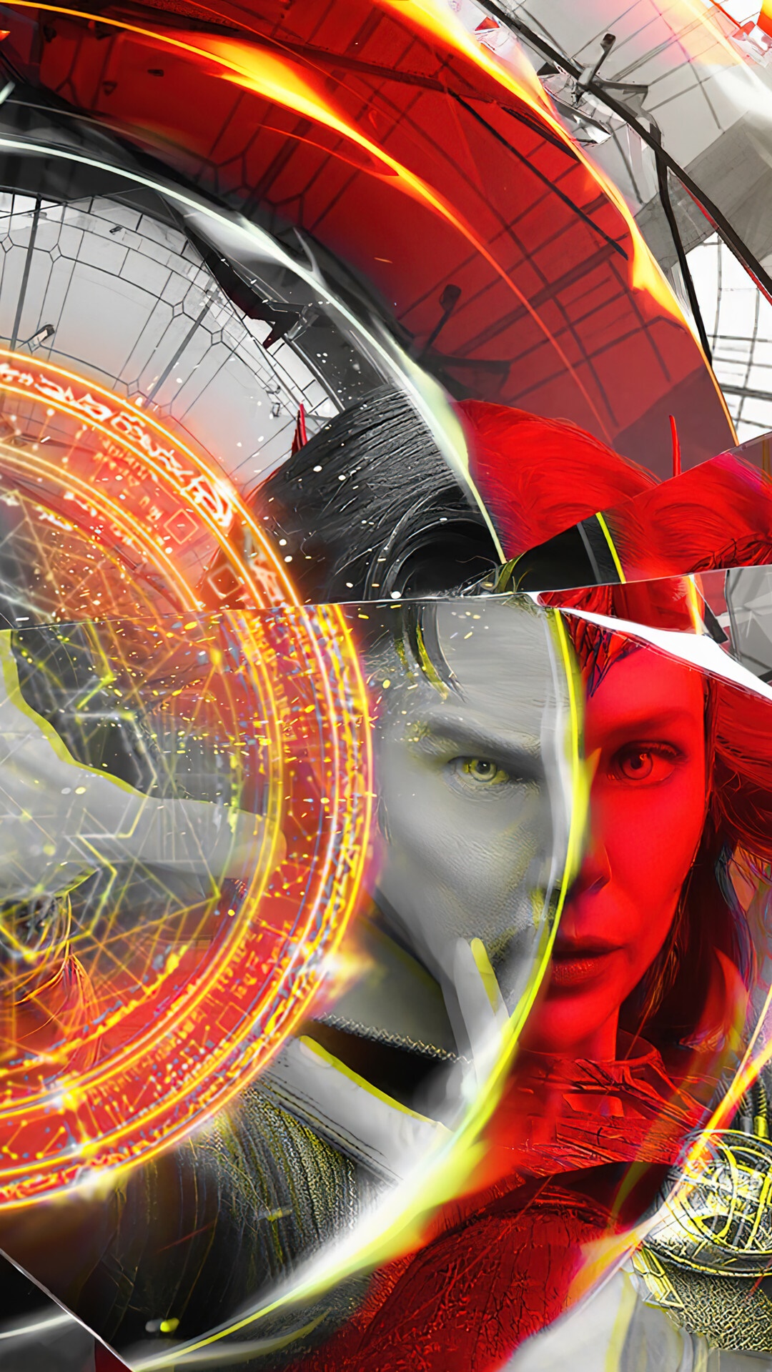 Doctor Strange and Scarlet Witch from Doctor Strange in the Multiverse of Madness HD Phone Wallpaper