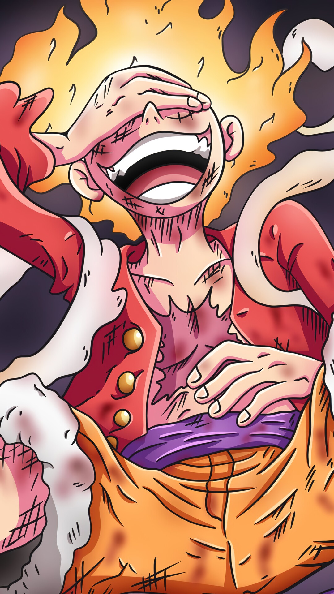 Monkey D. Luffy in Gear 5 from One Piece HD Phone Wallpaper