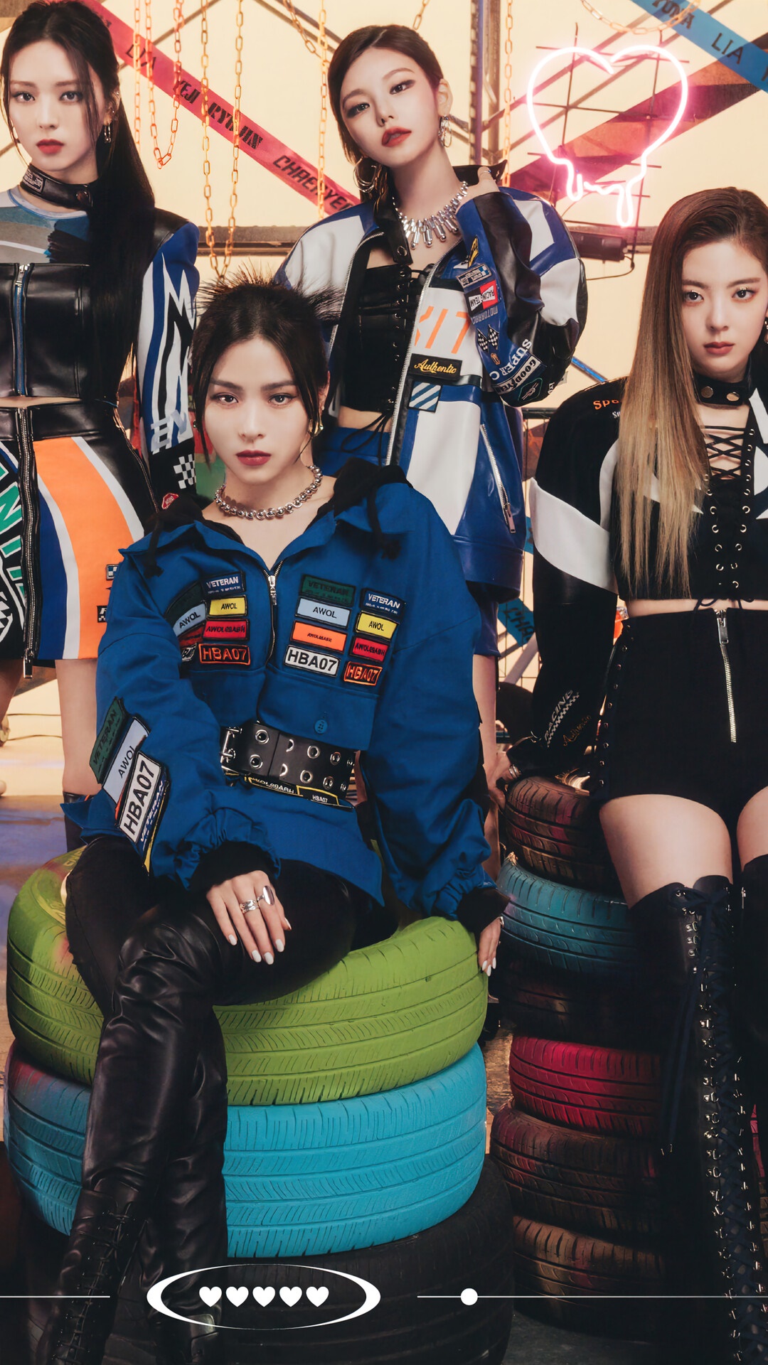 ITZY Kpop Girls in Racing Outfits HD Phone Wallpaper