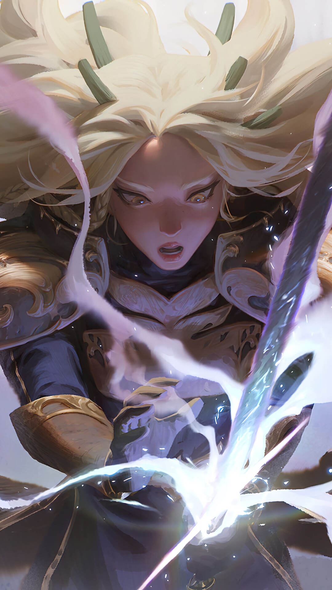 Fantasy Warrior with Glowing Sword HD Phone Wallpaper
