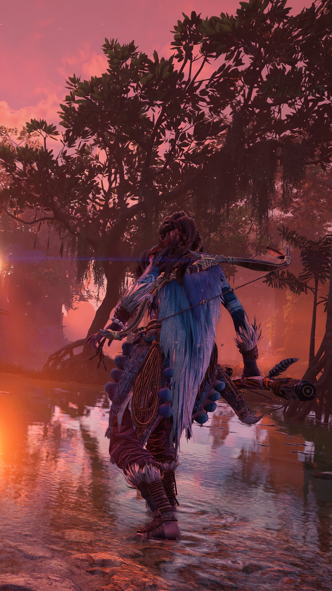 Aloy from Horizon Forbidden West in a swamp HD Phone Wallpaper