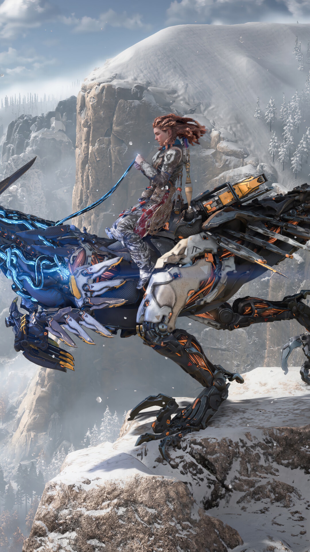Aloy riding a machine in Horizon Forbidden West HD Phone Wallpaper