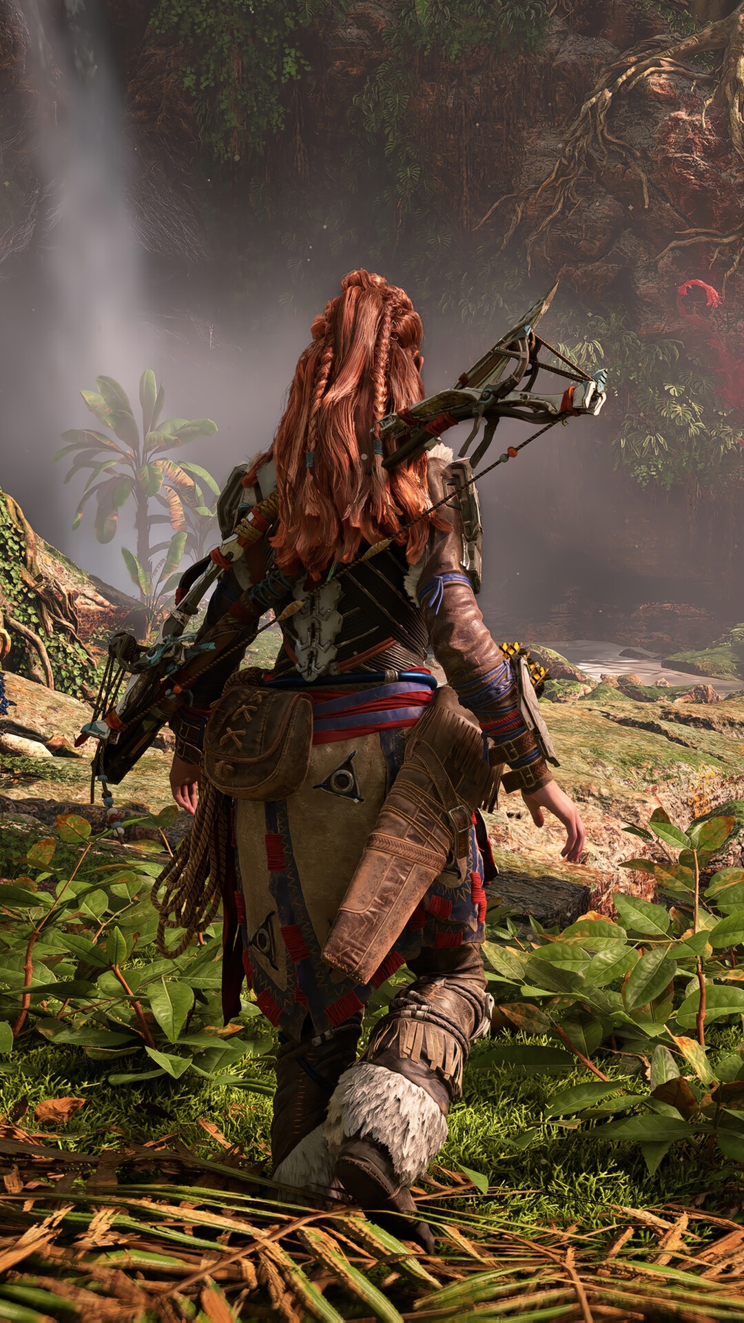 Aloy from Horizon Forbidden West with a bow HD Phone Wallpaper