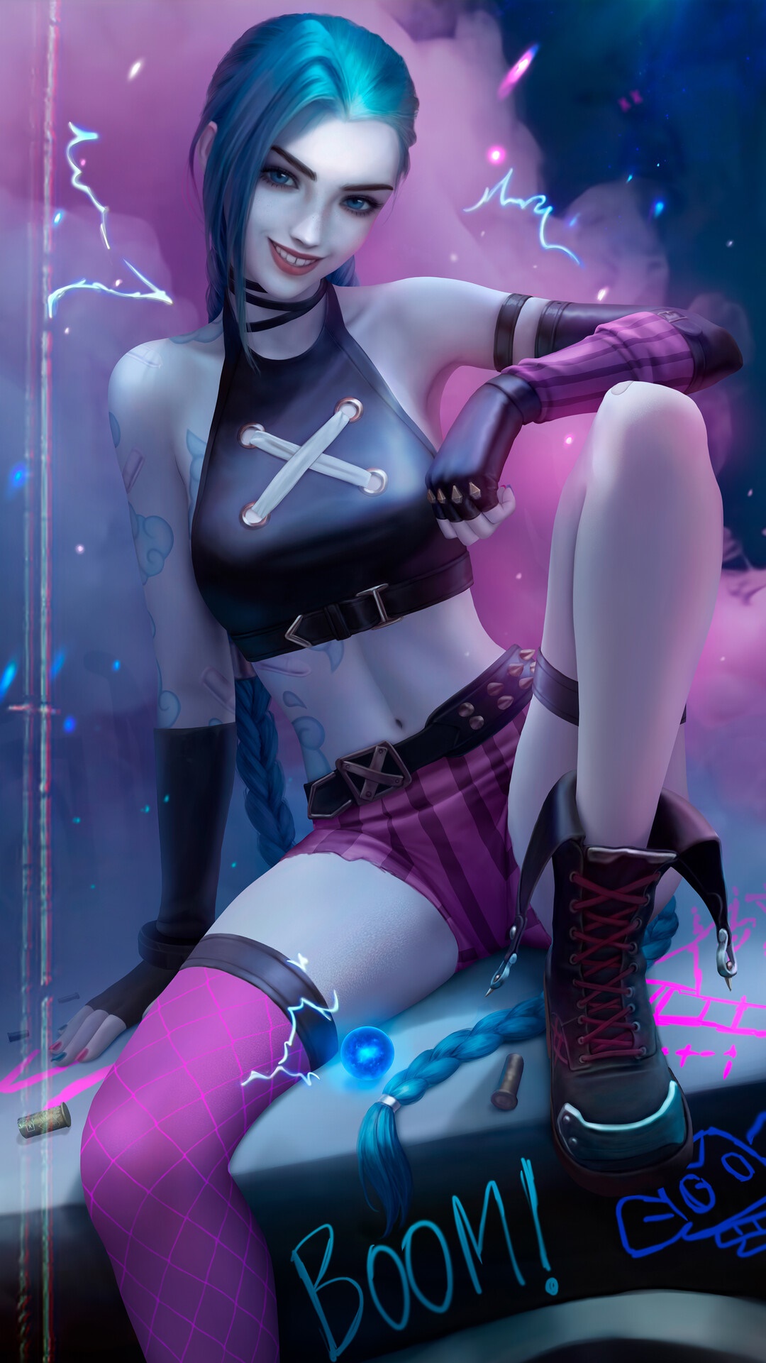 Jinx from League of Legends and Arcane HD Phone Wallpaper