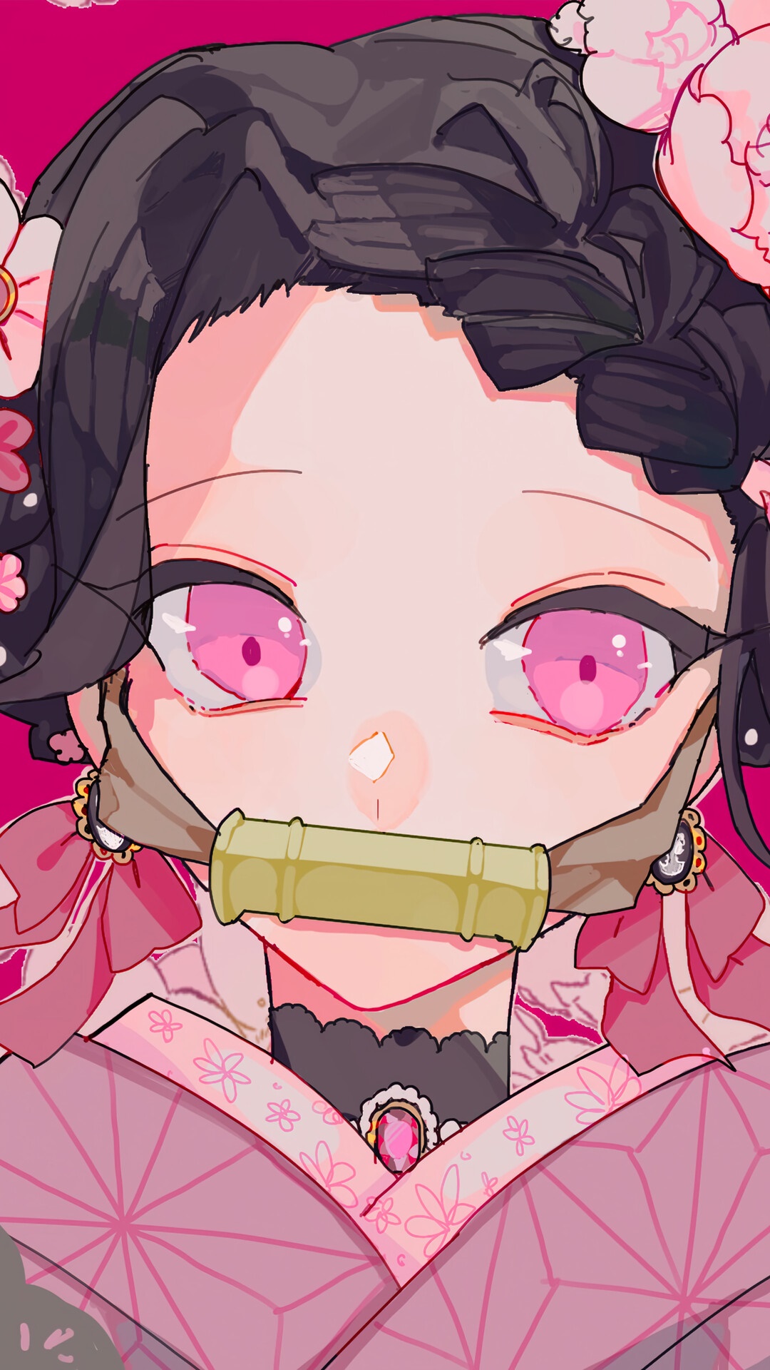Nezuko Kamado from Demon Slayer Kimetsu no Yaiba HD Phone Wallpaper