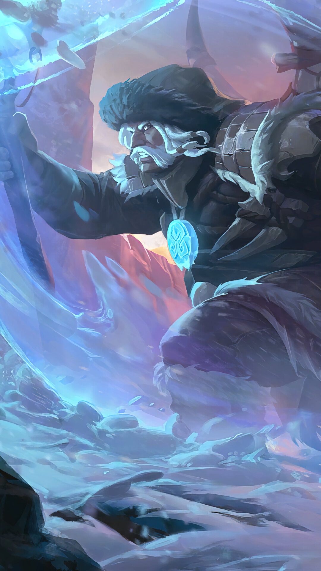 Braum from Legends of Runeterra in Freljord HD Phone Wallpaper