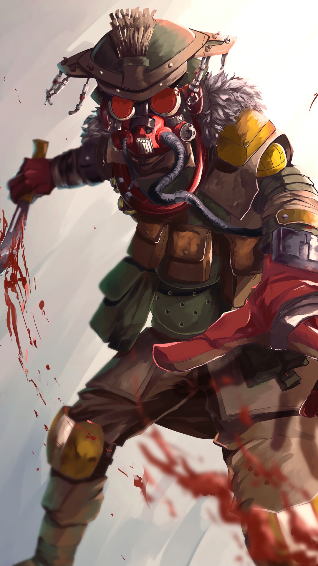 Bloodhound from Apex Legends holding a bloody knife HD Phone Wallpaper