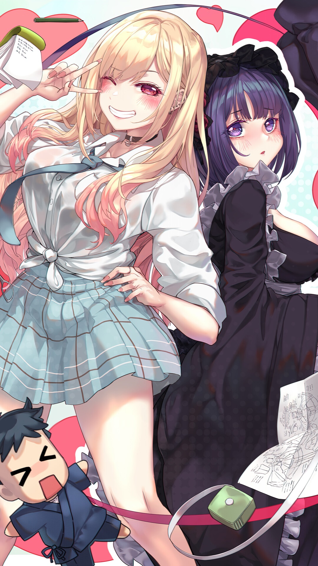 Marin Kitagawa and Wakana Gojo from My Dress-Up Darling HD Phone Wallpaper