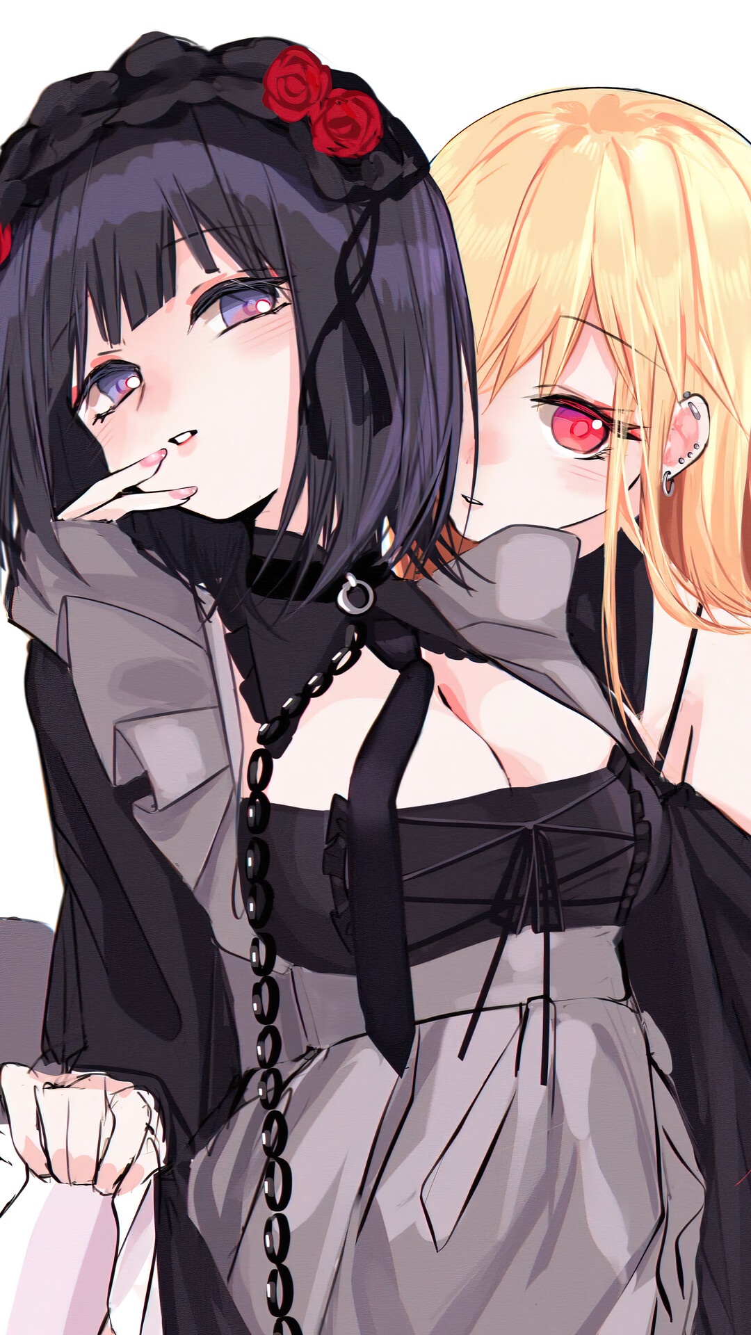 Marin Kitagawa and another girl from My Dress-Up Darling HD Phone Wallpaper