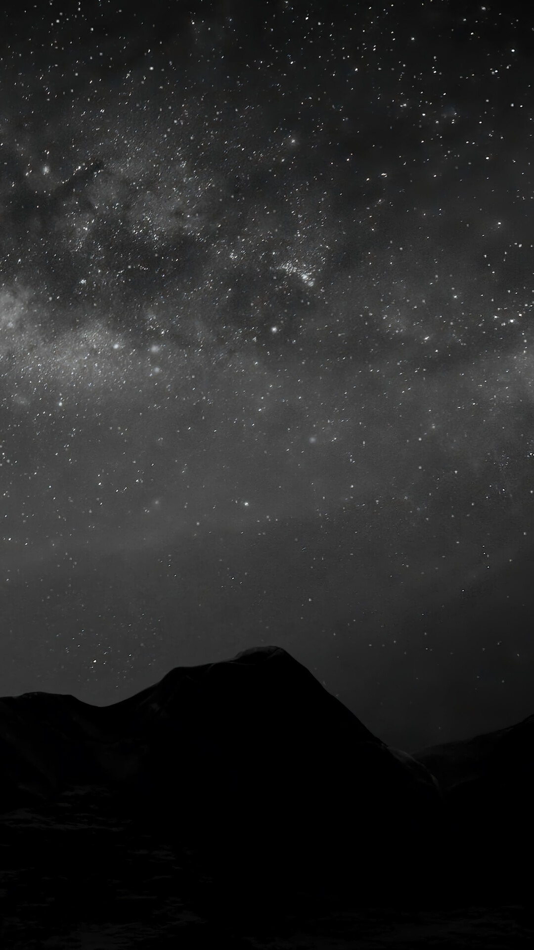 Night sky over silhouetted mountains HD Phone Wallpaper