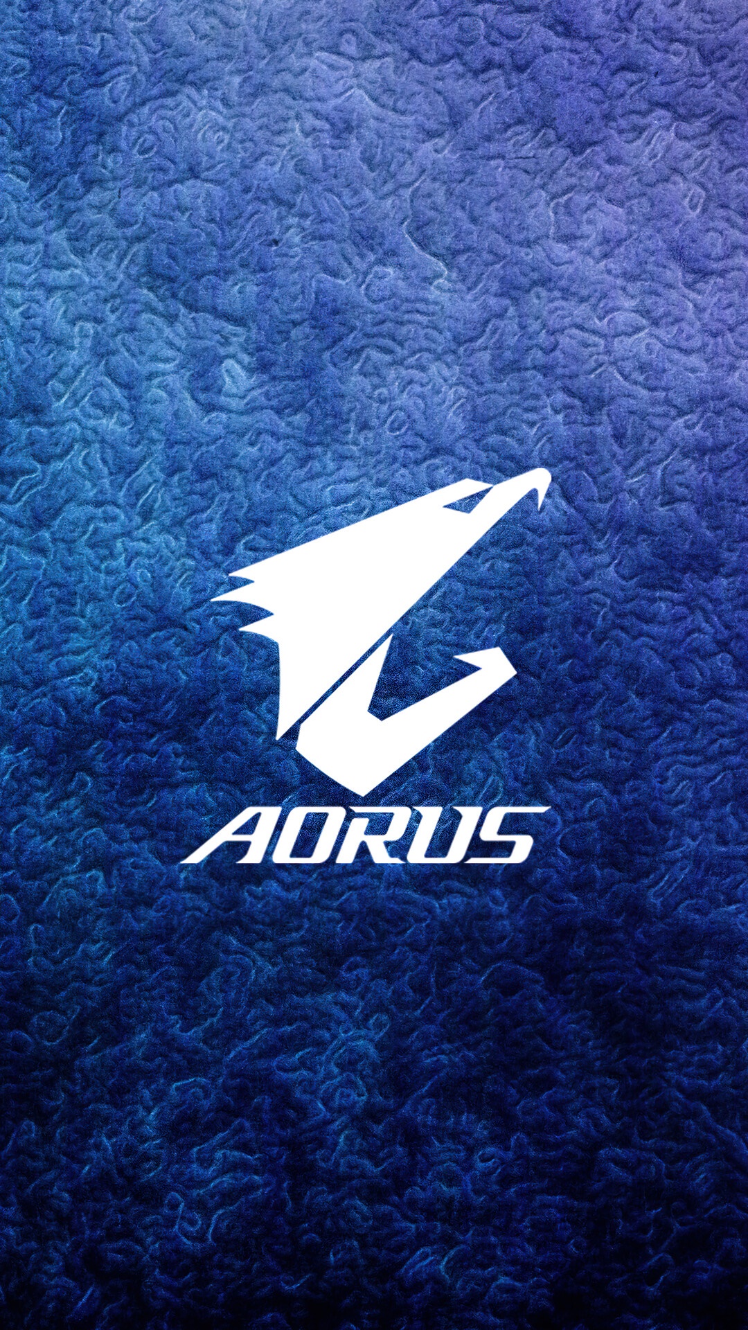 AORUS Logo on Blue Textured Background HD Phone Wallpaper