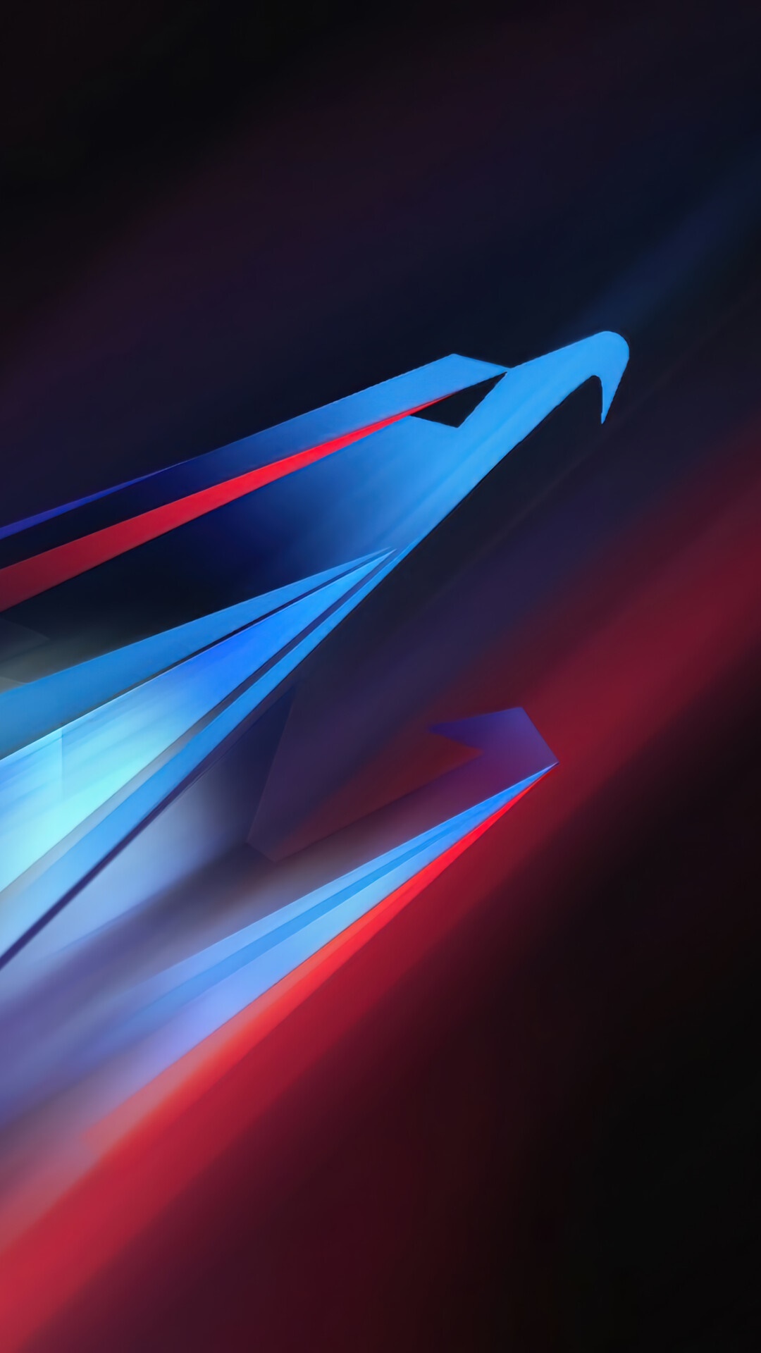 AORUS Digital Art with Blue and Red Abstract Shapes HD Phone Wallpaper