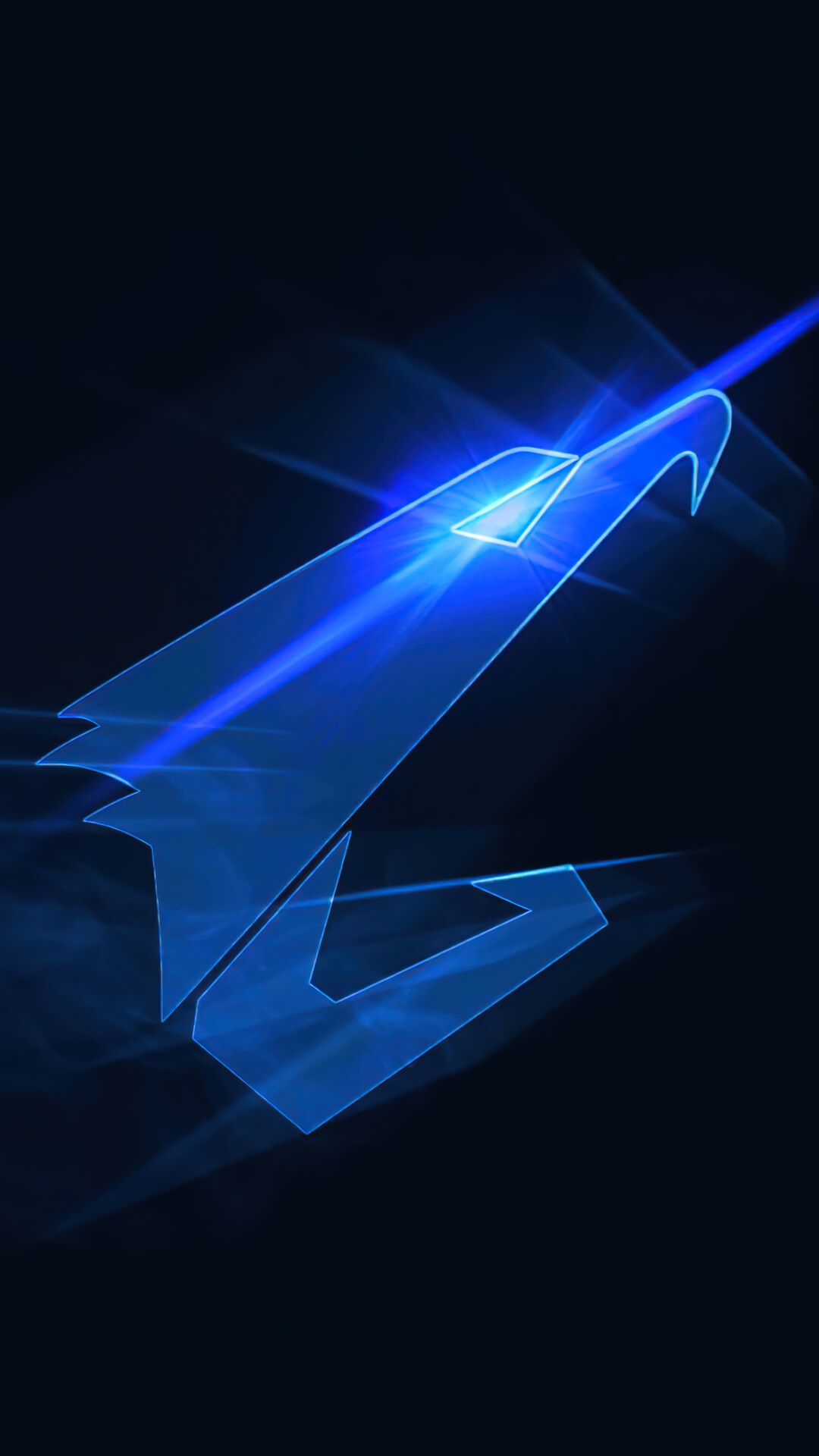 AORUS logo with blue light streaks HD Phone Wallpaper