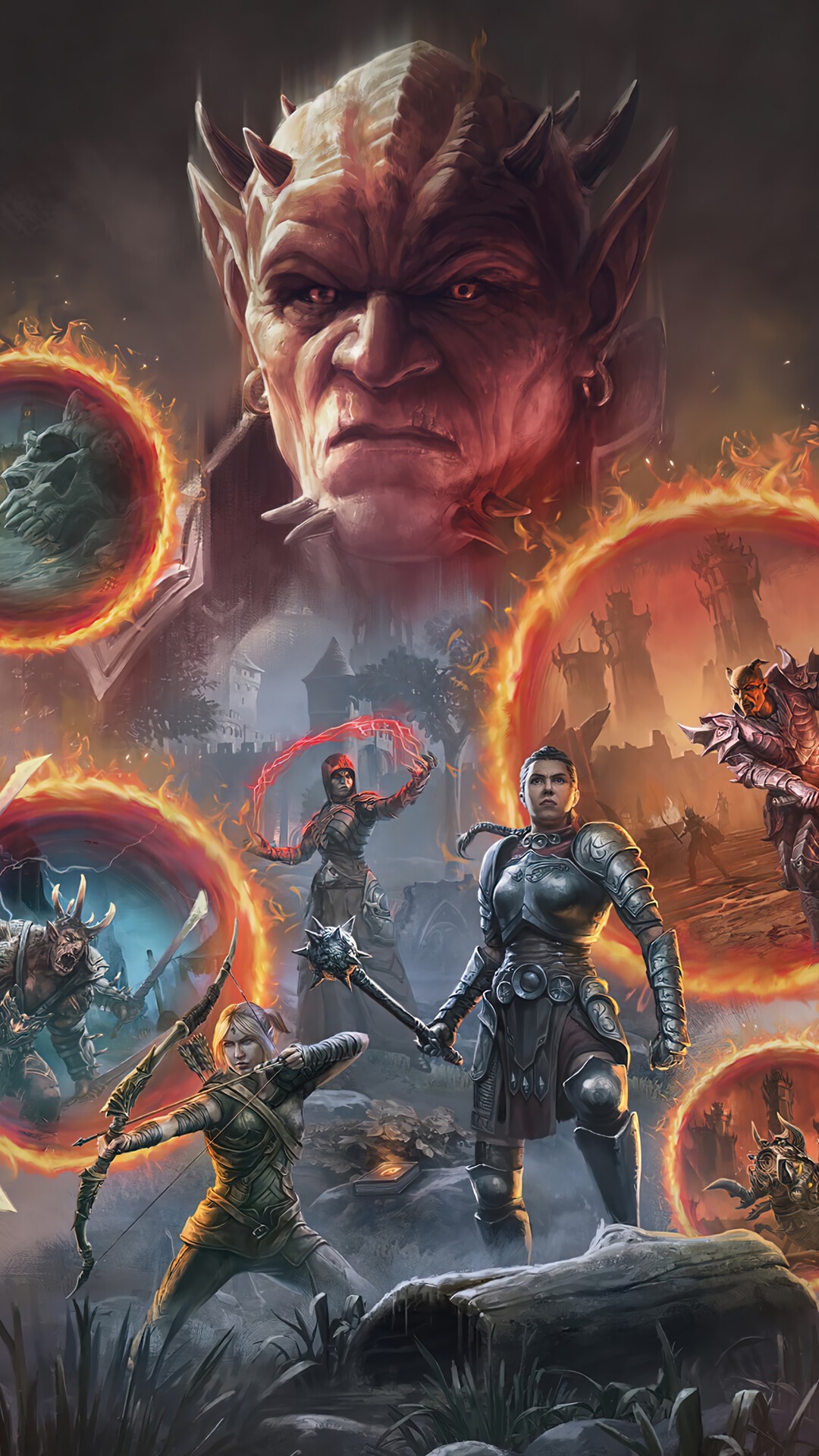 The Elder Scrolls Online: Daedric Portals and Warriors HD Phone Wallpaper