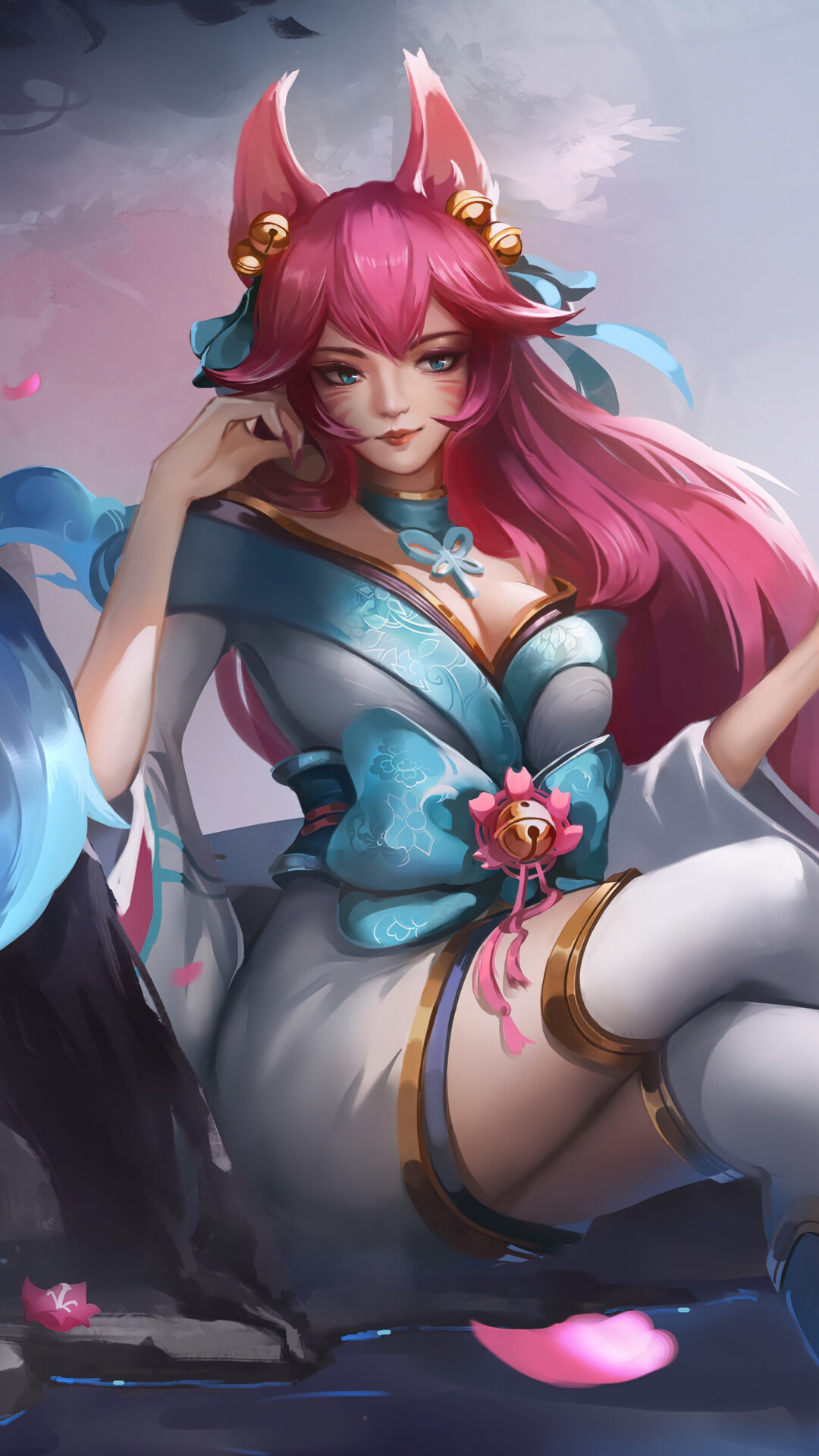 Spirit Blossom Ahri from League of Legends HD Phone Wallpaper