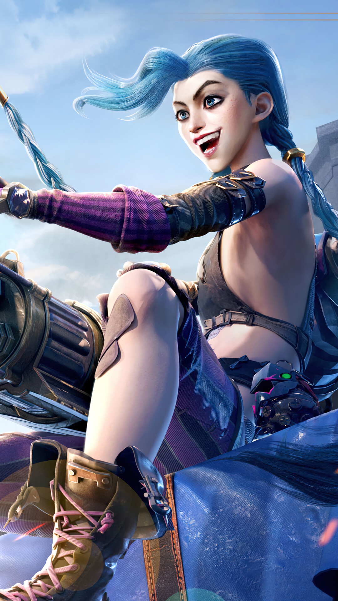 Jinx from Arcane and PUBG Mobile HD Phone Wallpaper