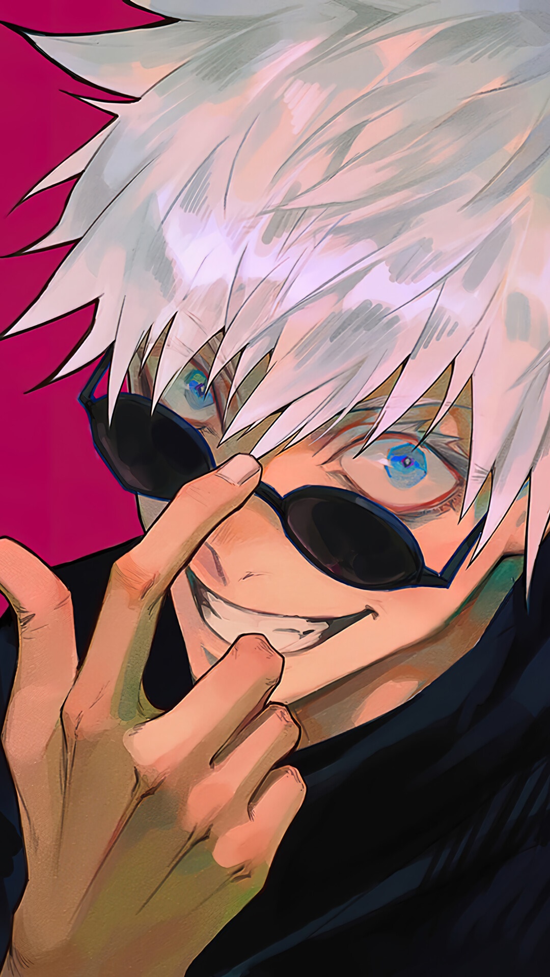 Satoru Gojo from Jujutsu Kaisen wearing sunglasses HD Phone Wallpaper