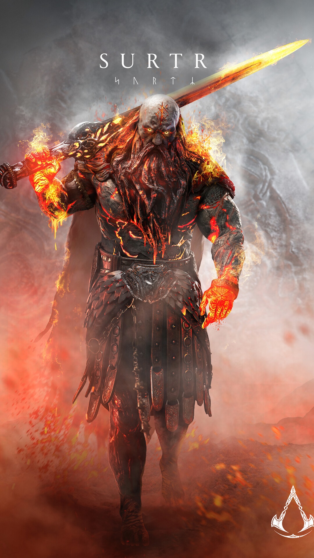 Surtr from Assassin's Creed Valhalla: Dawn of Ragnarok HD Phone Wallpaper