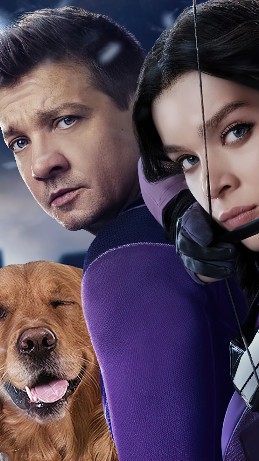 Hawkeye: Clint Barton, Kate Bishop, and Lucky HD Phone Wallpaper