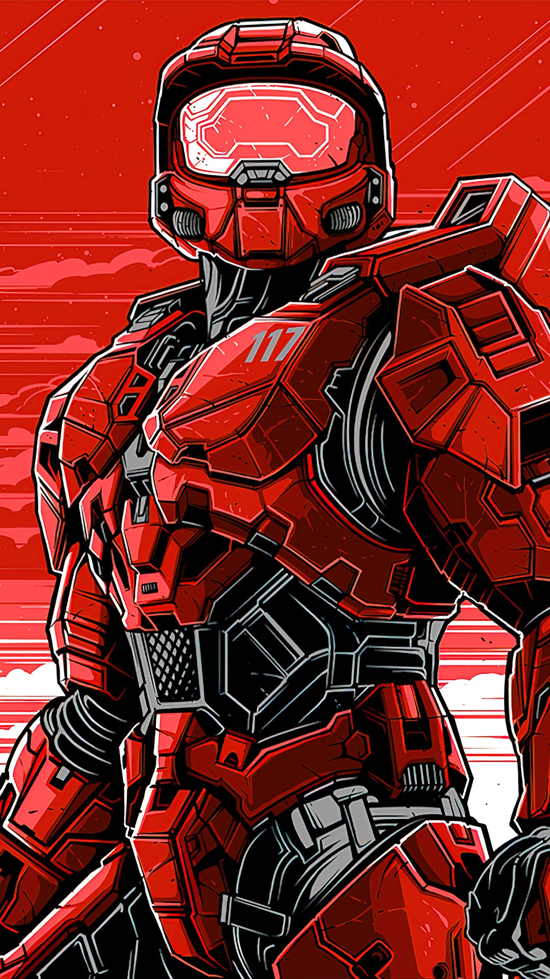 Red Spartan from Halo Infinite HD Phone Wallpaper