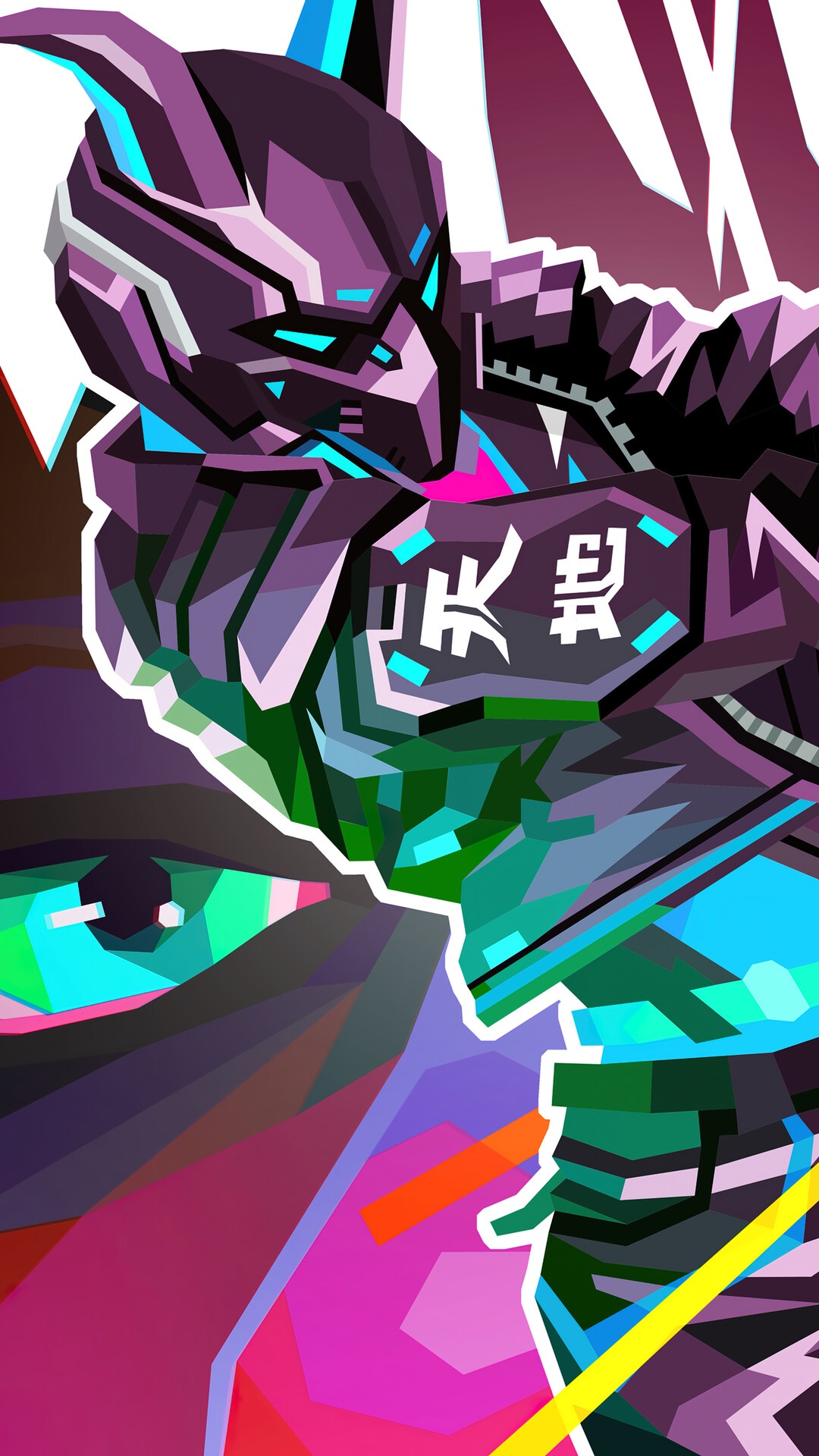 Fortnite character in abstract geometric style HD Phone Wallpaper