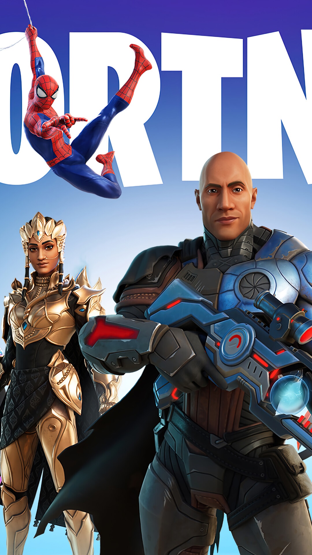 Spider-Man, The Foundation, and The Oracle from Fortnite HD Phone Wallpaper