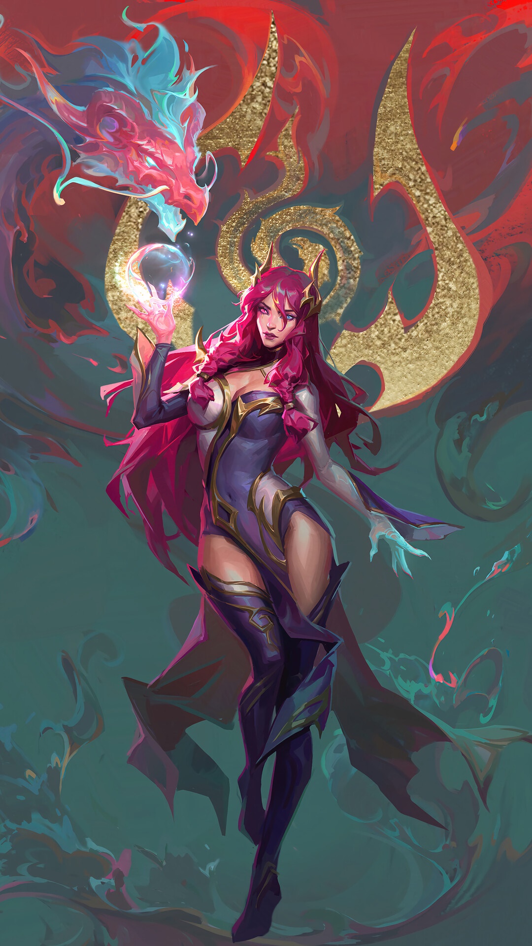 Karma from League of Legends Dragonmancer skin HD Phone Wallpaper