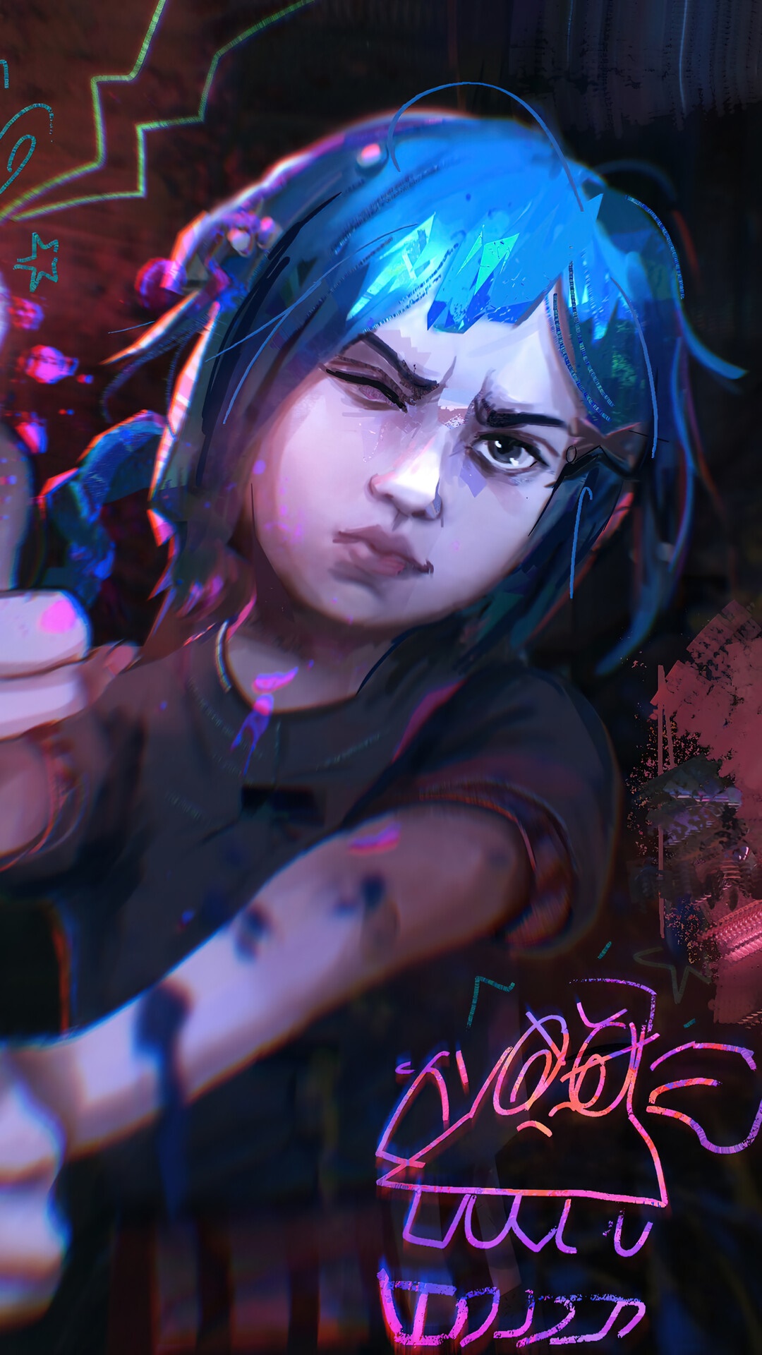 Jinx from Arcane League of Legends HD Phone Wallpaper