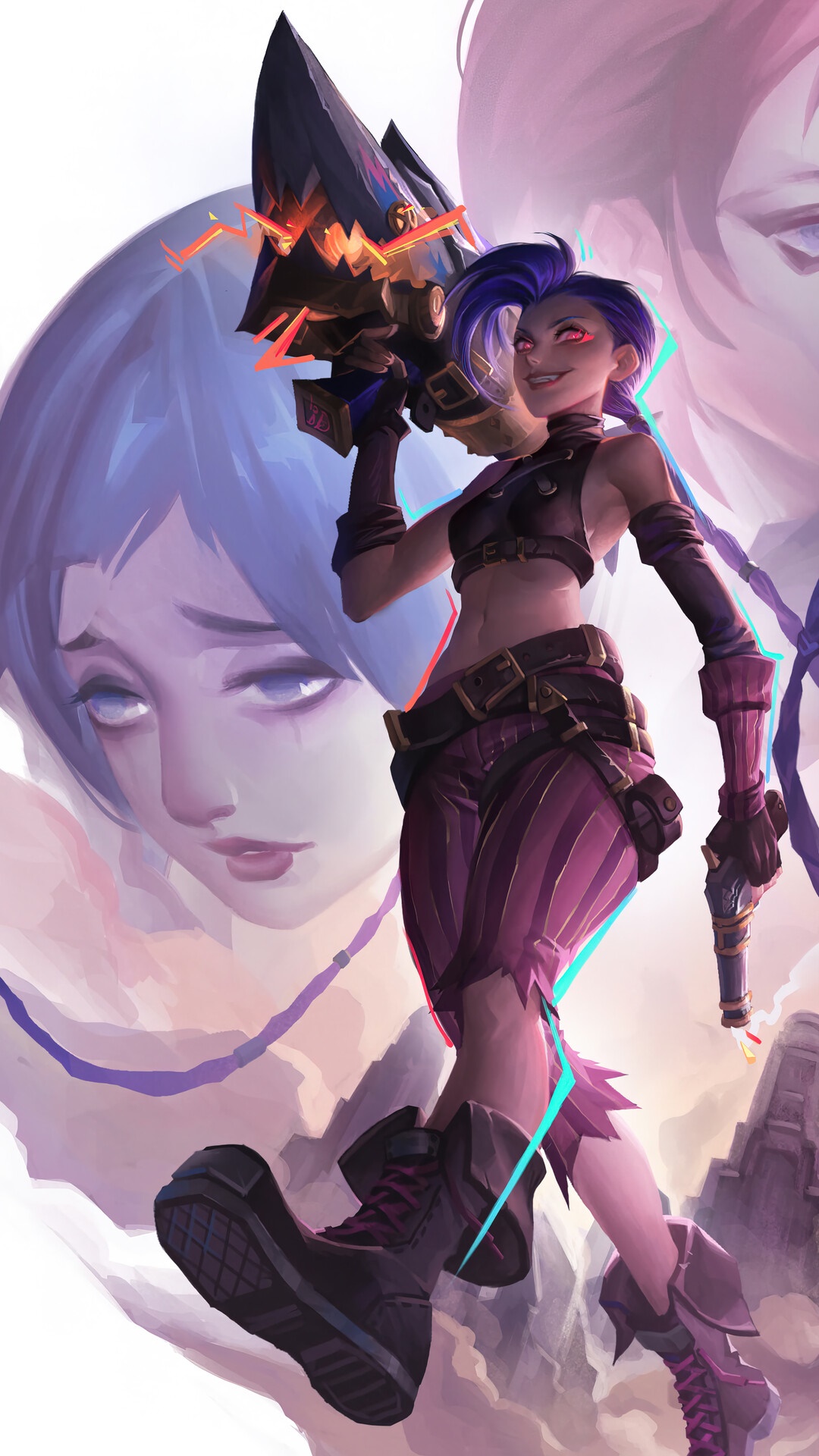 Jinx from Arcane League of Legends HD Phone Wallpaper