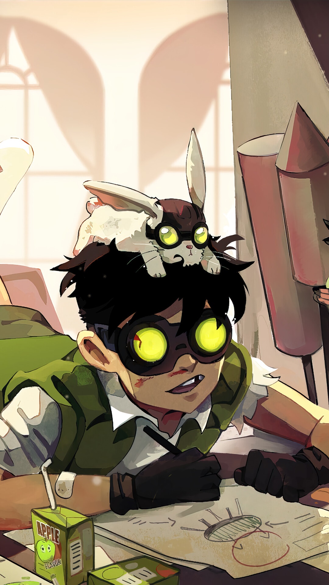 Crypto from Apex Legends drawing with a bunny on his head HD Phone Wallpaper