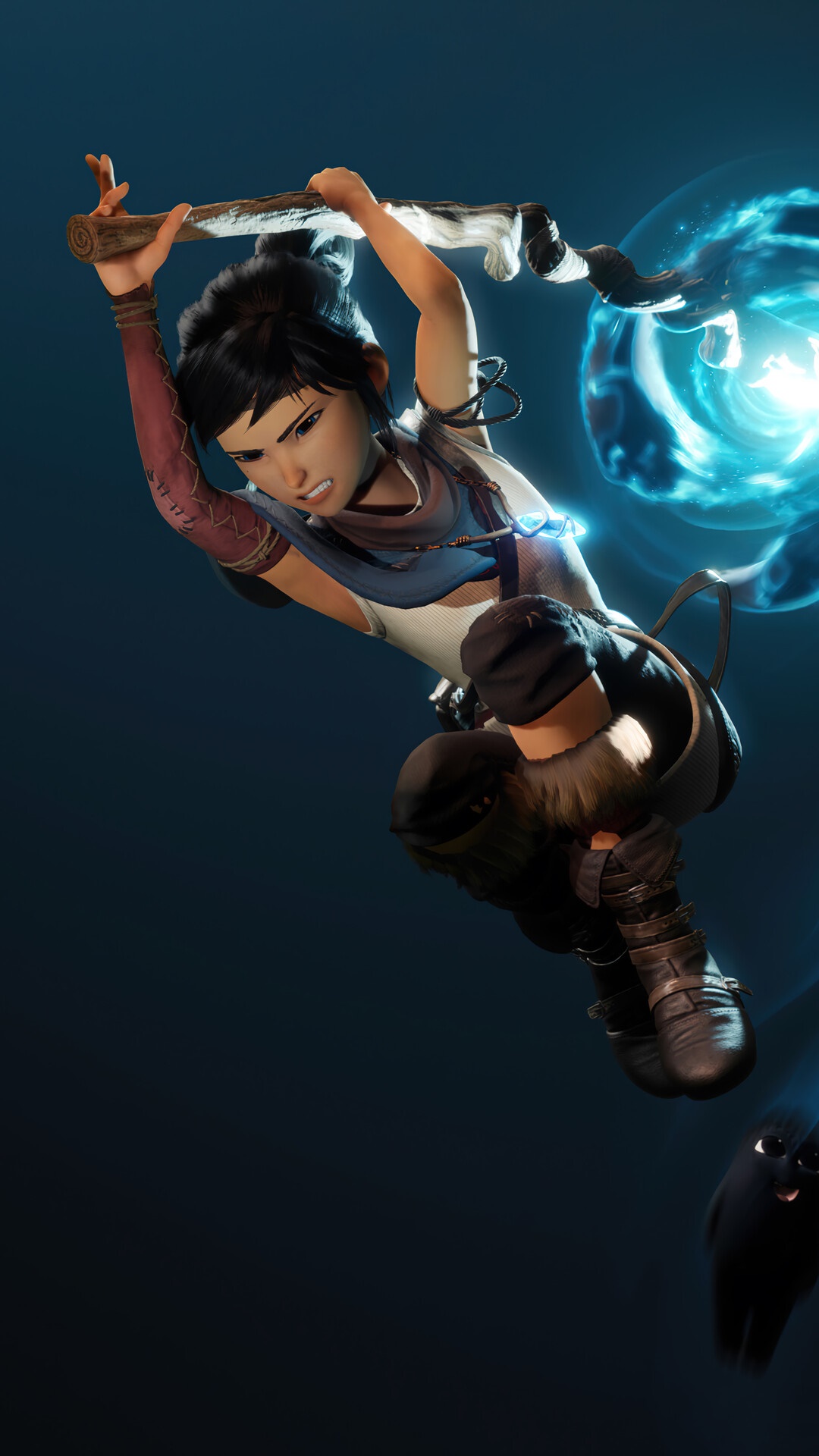 Kena from Kena: Bridge of Spirits casts a spell HD Phone Wallpaper