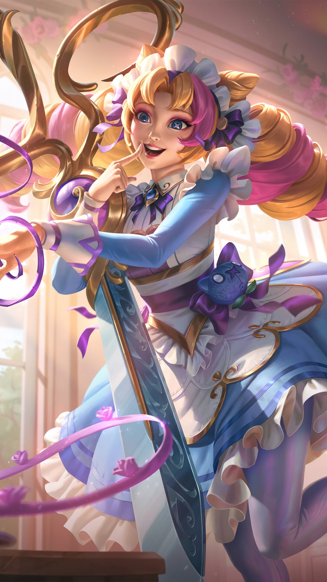 Gwen from League of Legends Cafe Cuties Splash Art HD Phone Wallpaper