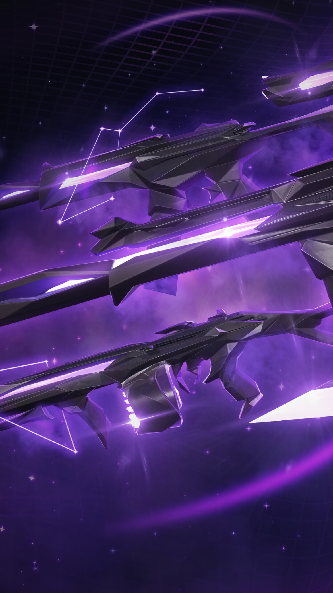 Valorant weapons in a cosmic background HD Phone Wallpaper