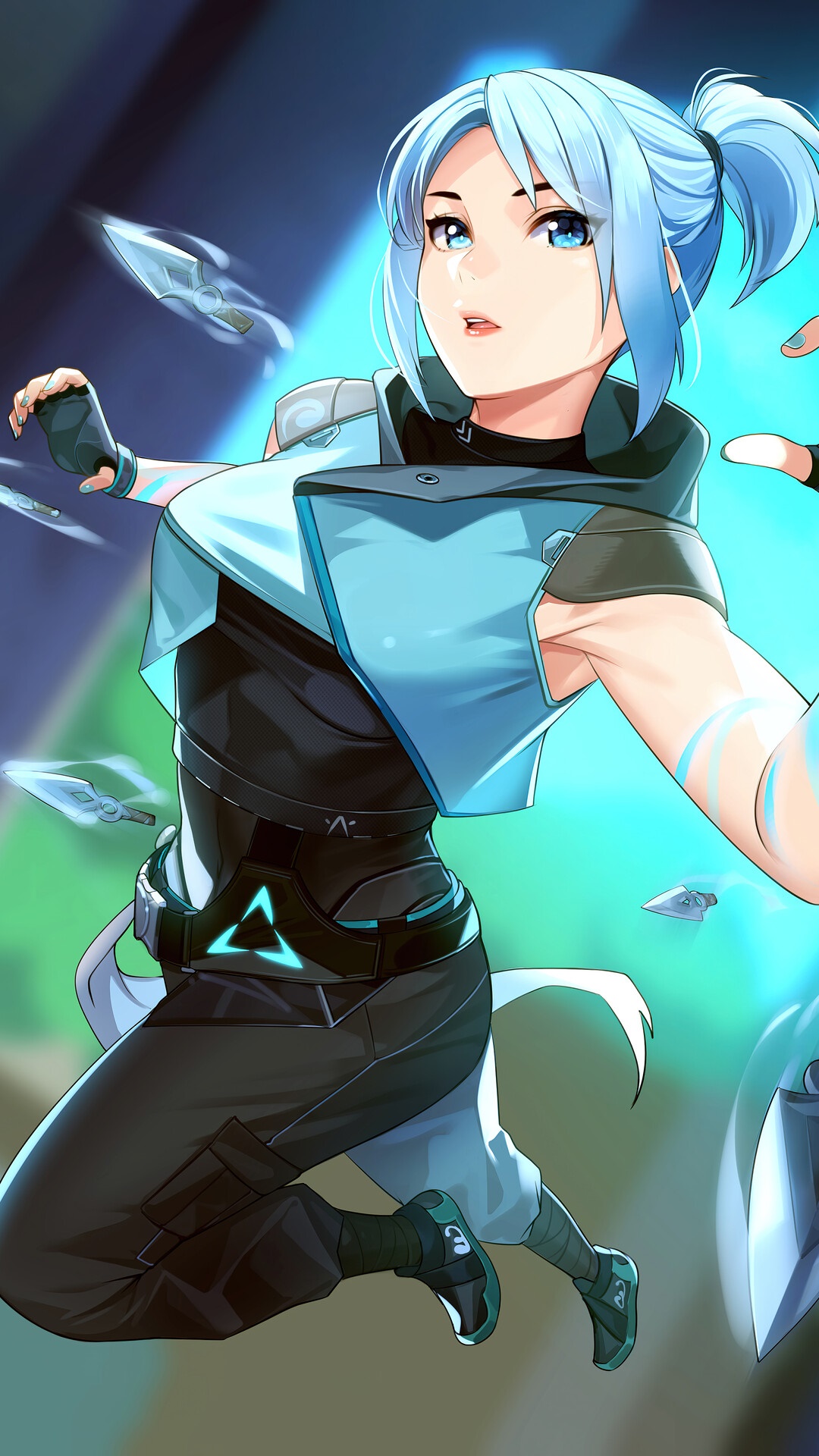 Jett from Valorant in action HD Phone Wallpaper