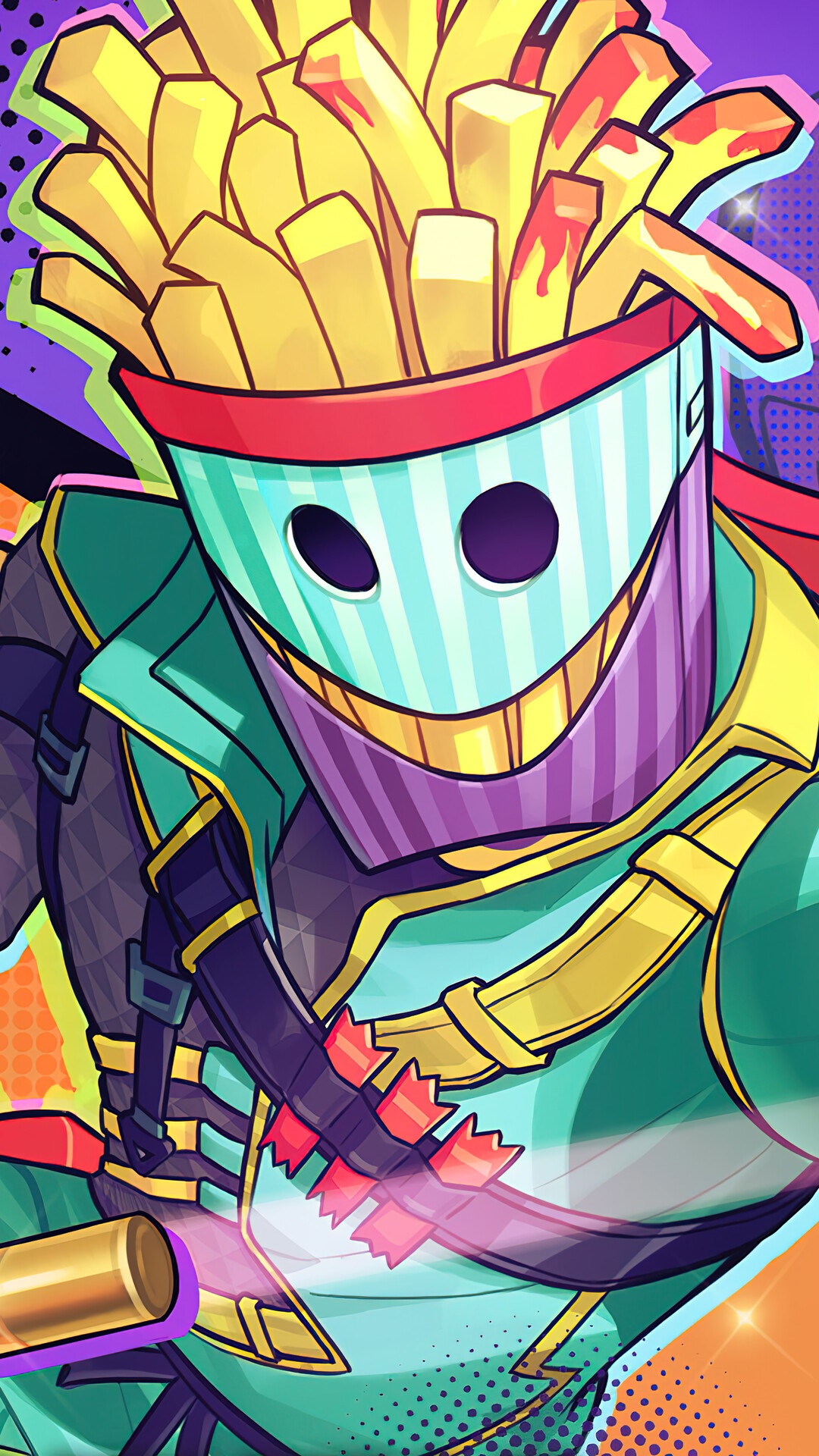 Character with French Fries Head from PUBG Mobile HD Phone Wallpaper