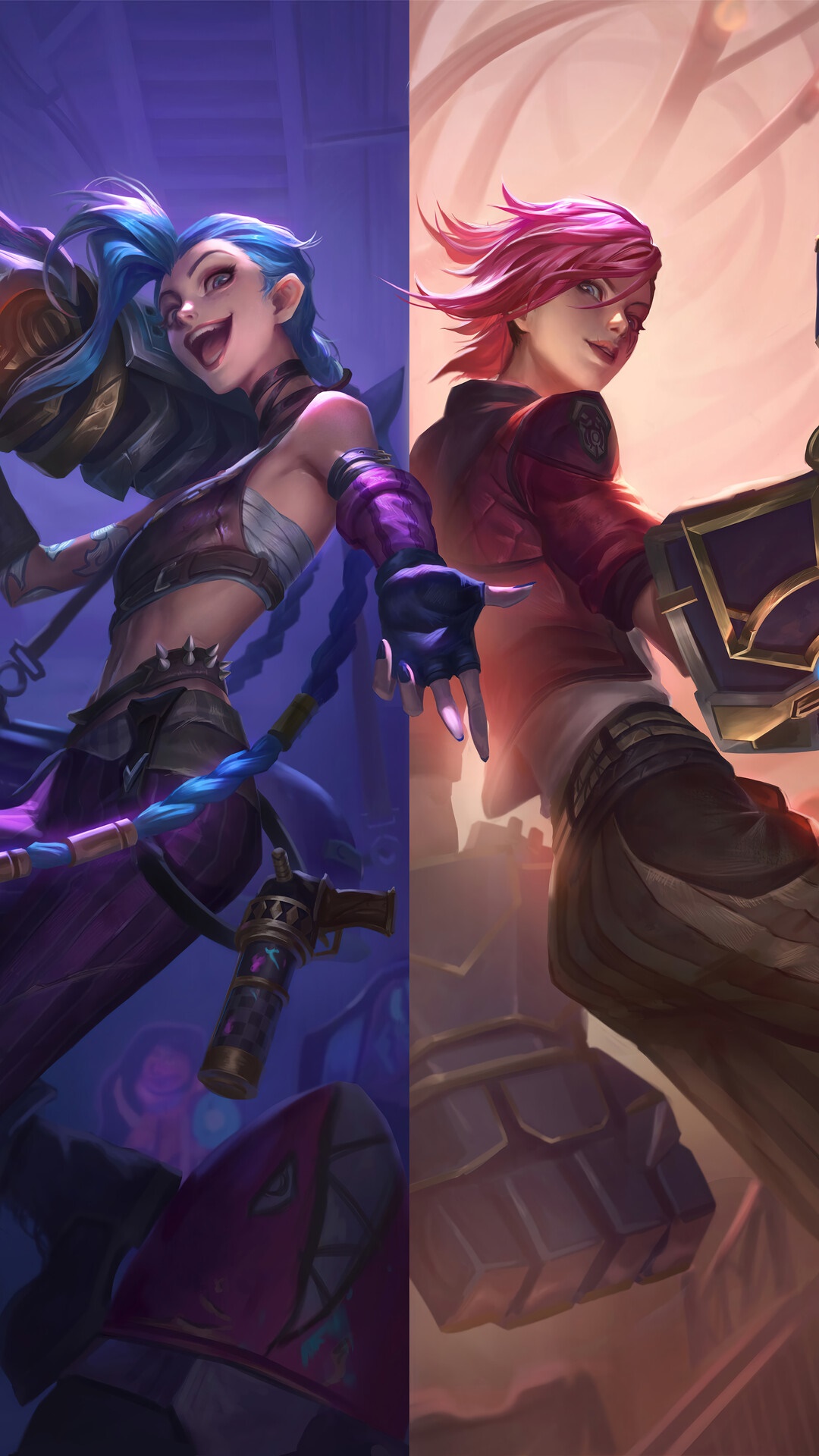 Jinx and Vi from Arcane HD Phone Wallpaper