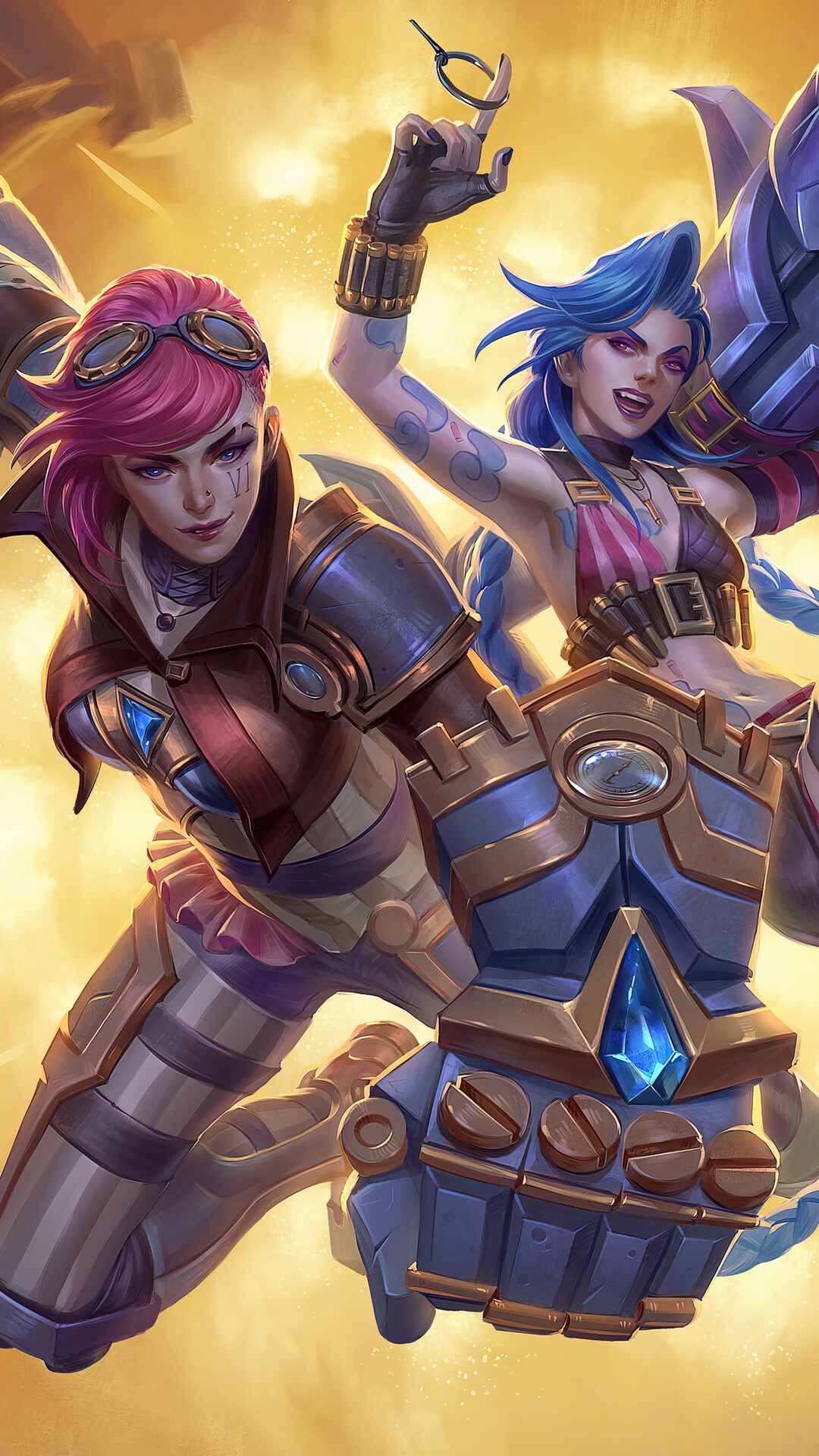 Vi and Jinx from League of Legends HD Phone Wallpaper