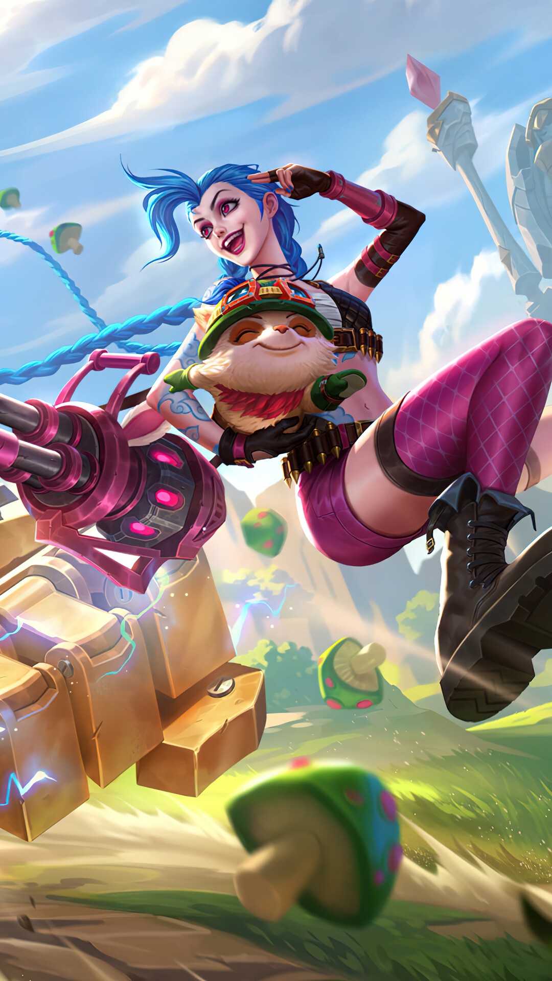 Jinx and Teemo from League of Legends HD Phone Wallpaper