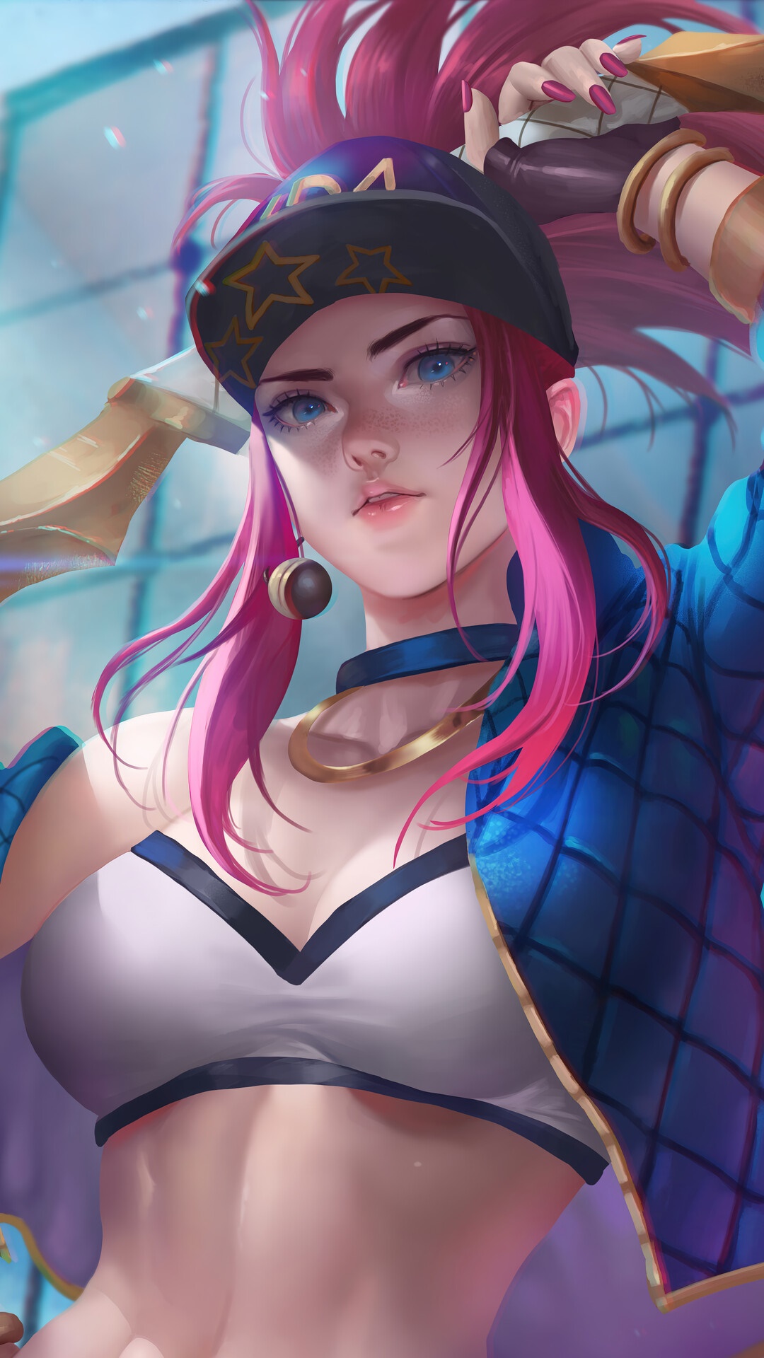 Akali from League of Legends K/DA HD Phone Wallpaper