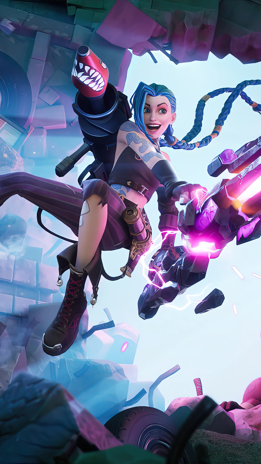 Jinx from Arcane and Fortnite HD Phone Wallpaper